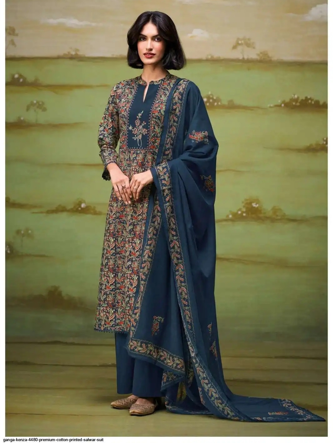 Kenza Premium Cotton Printed Salwar Suit - 4480C / HC002455 view 6