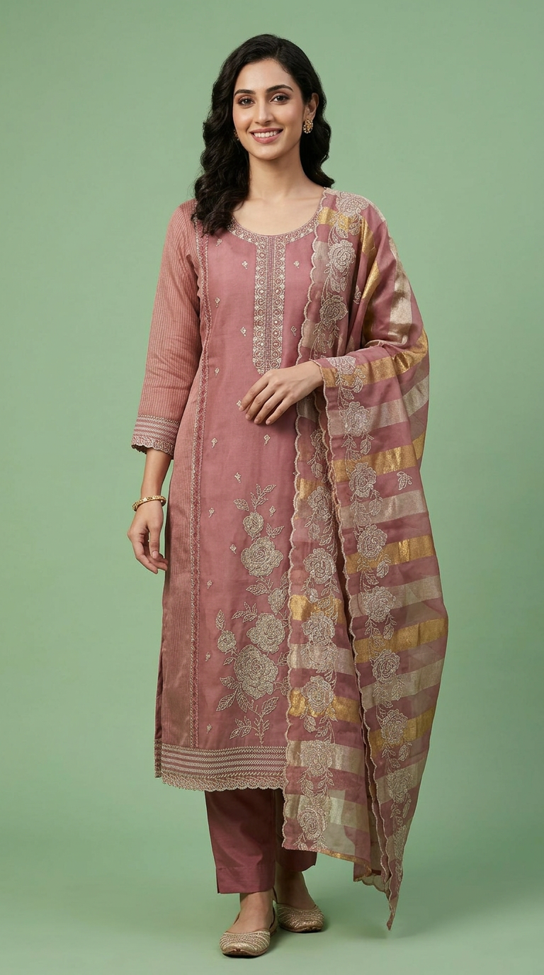 Embroidered Soft Simmer Silk With Embroidery Work Party Wear Unstitched Suit AF1882 C / HC002376 view 5