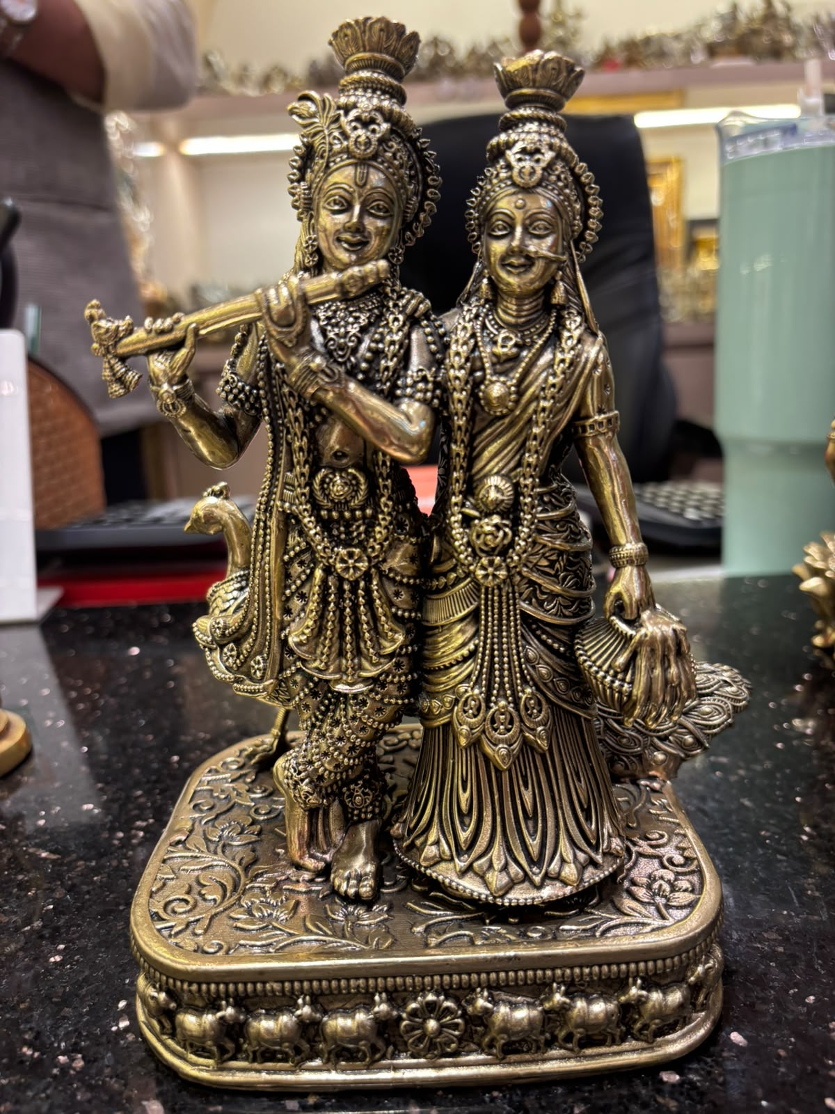 Radha Krishna Brass Idol view 2