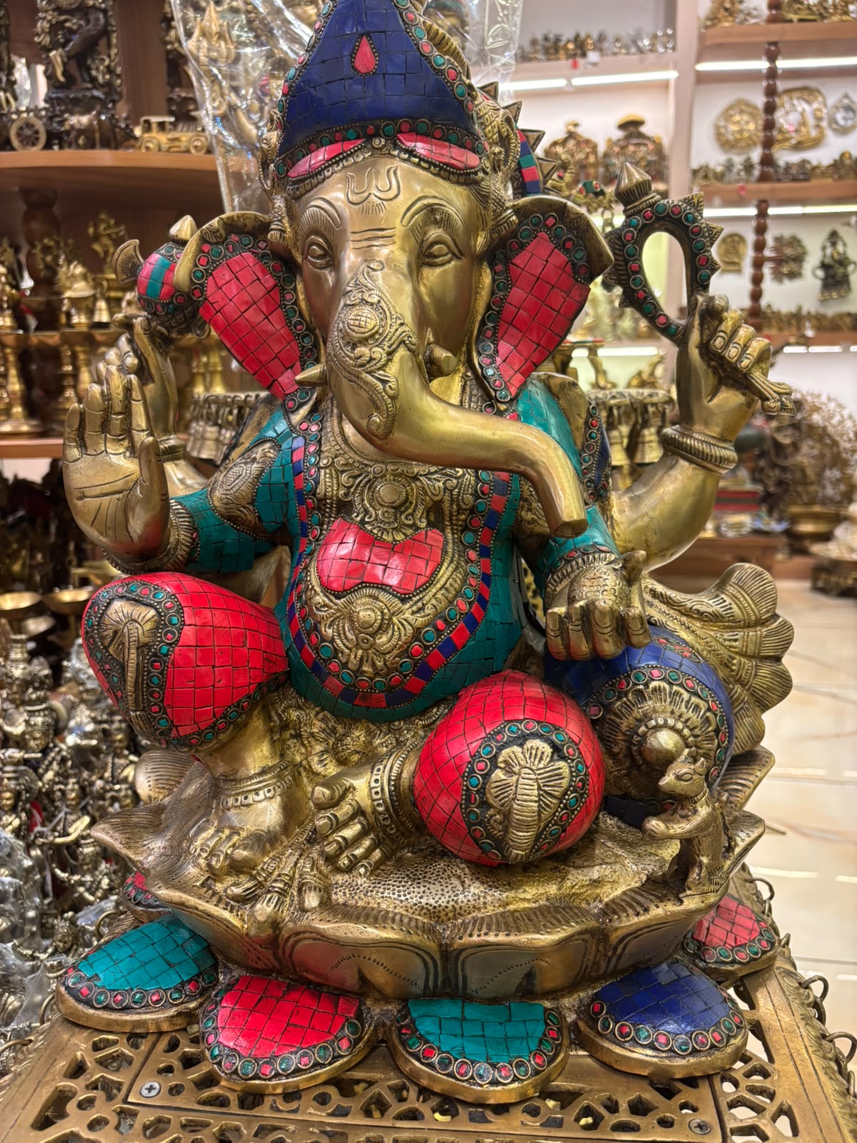 Brass Ganesh Idol view 2