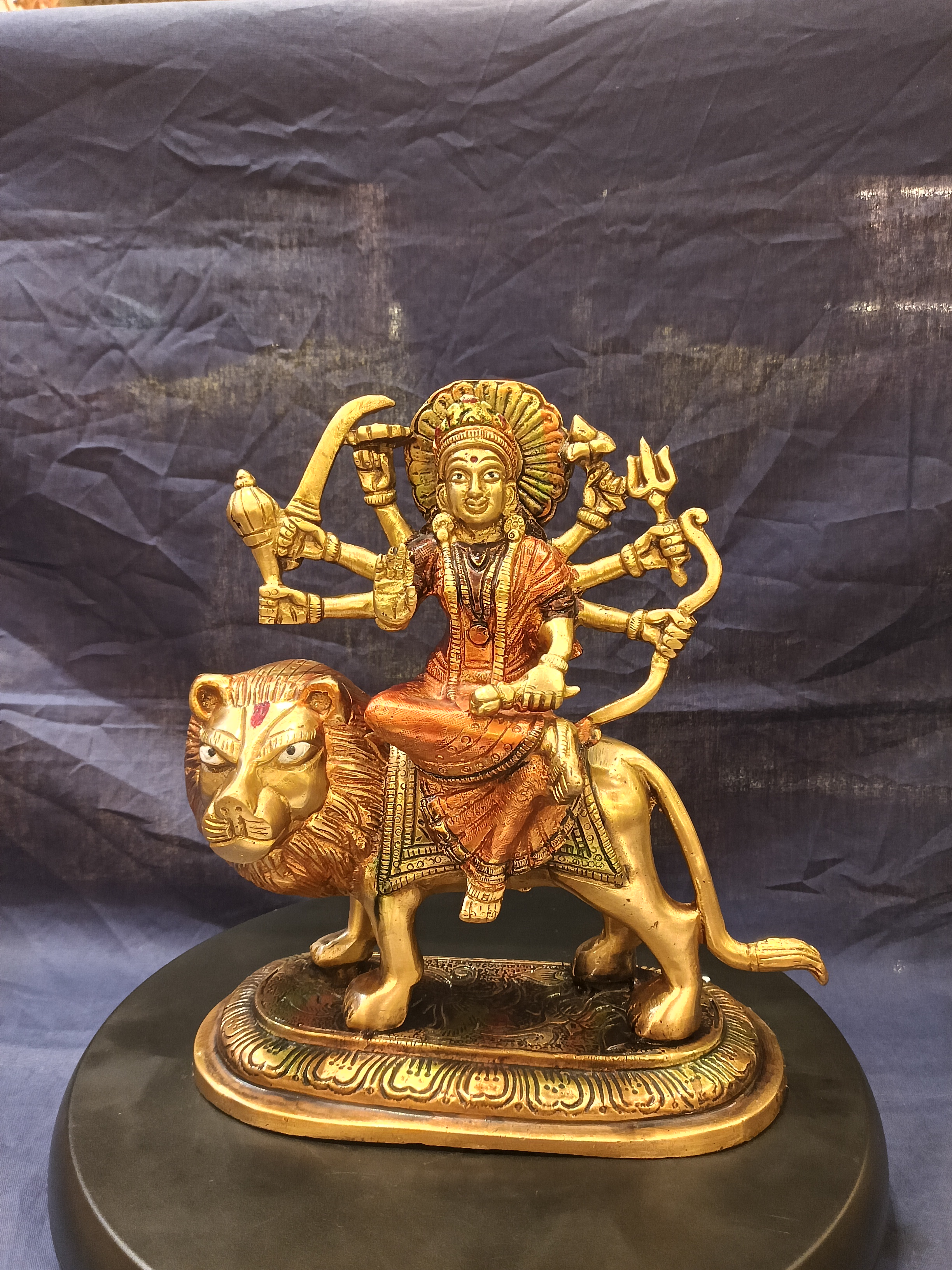 Durga Brass Idol view 2