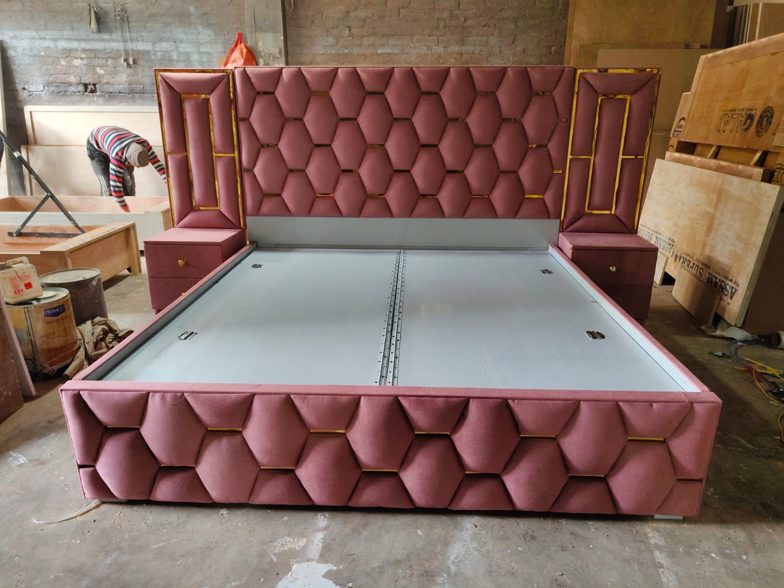 Geometric Plush Bed view 2
