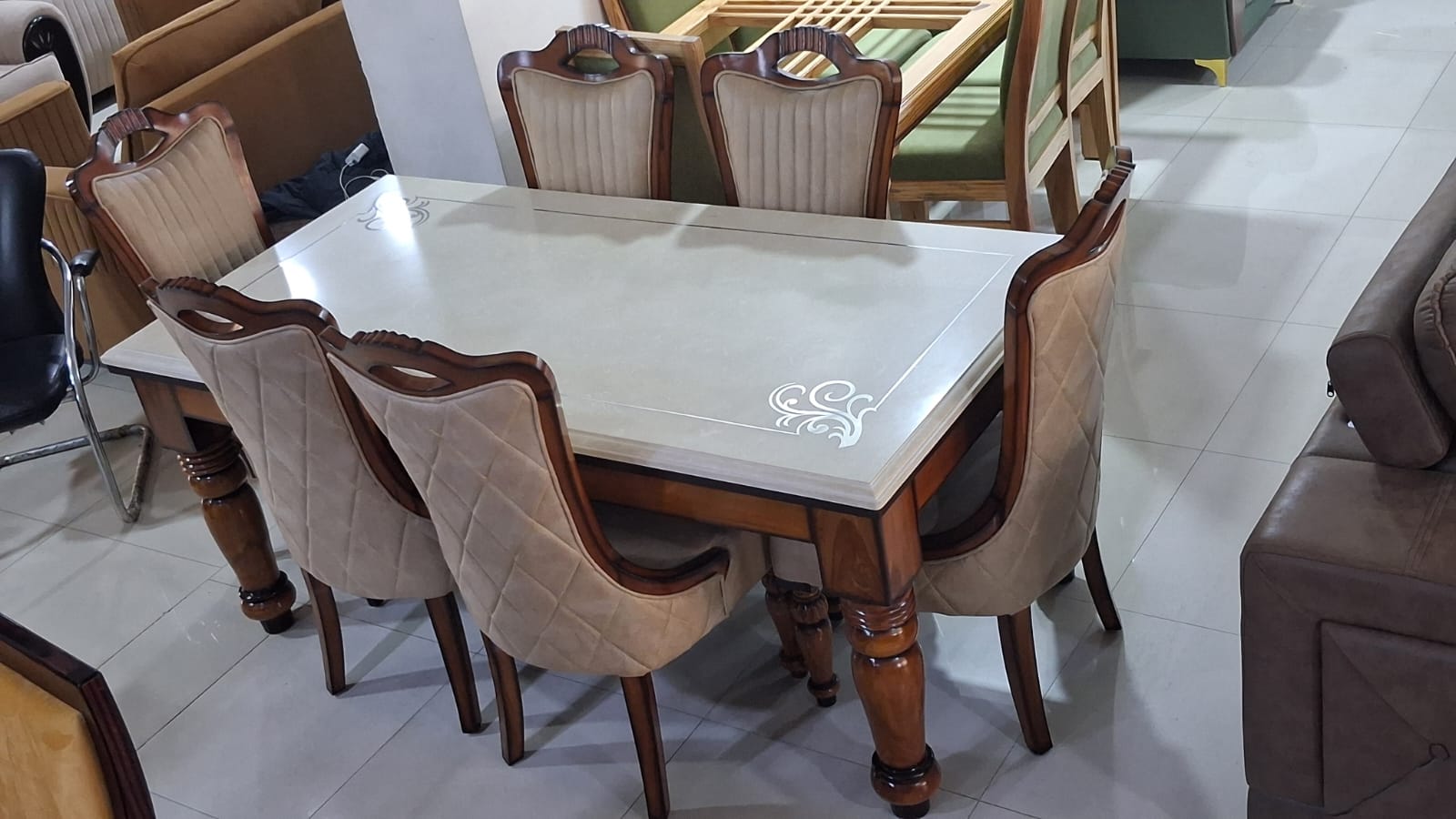 Dining Table Set Onxy Top view 2