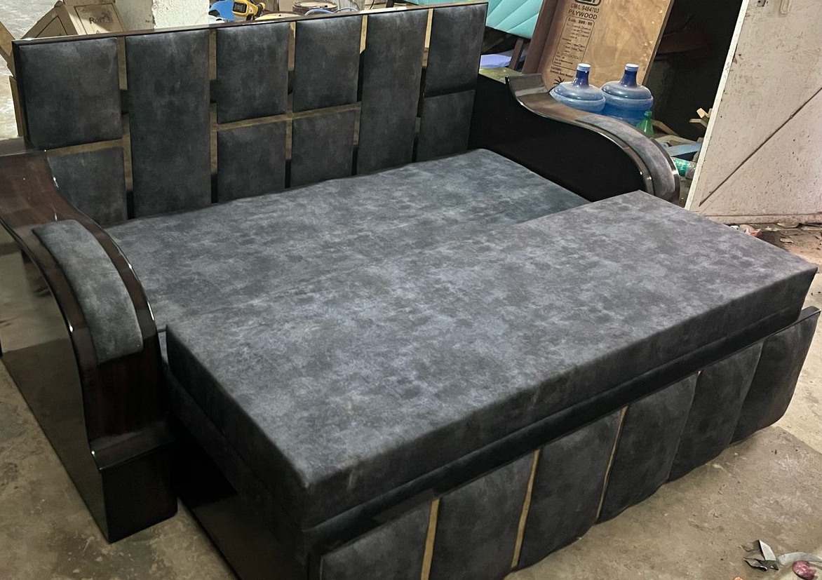 Contemporary Grey Sofa-Cumbed view 2