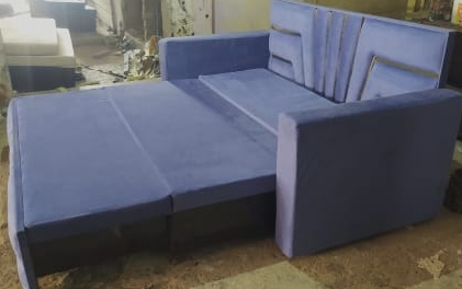 Luxurious Blue Sofa Cumbed view 2
