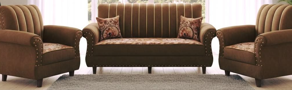 Elegant Brown Sofa Set view 2