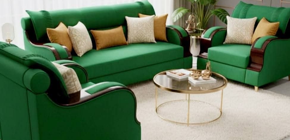 Elegant Green Sofa Set view 2