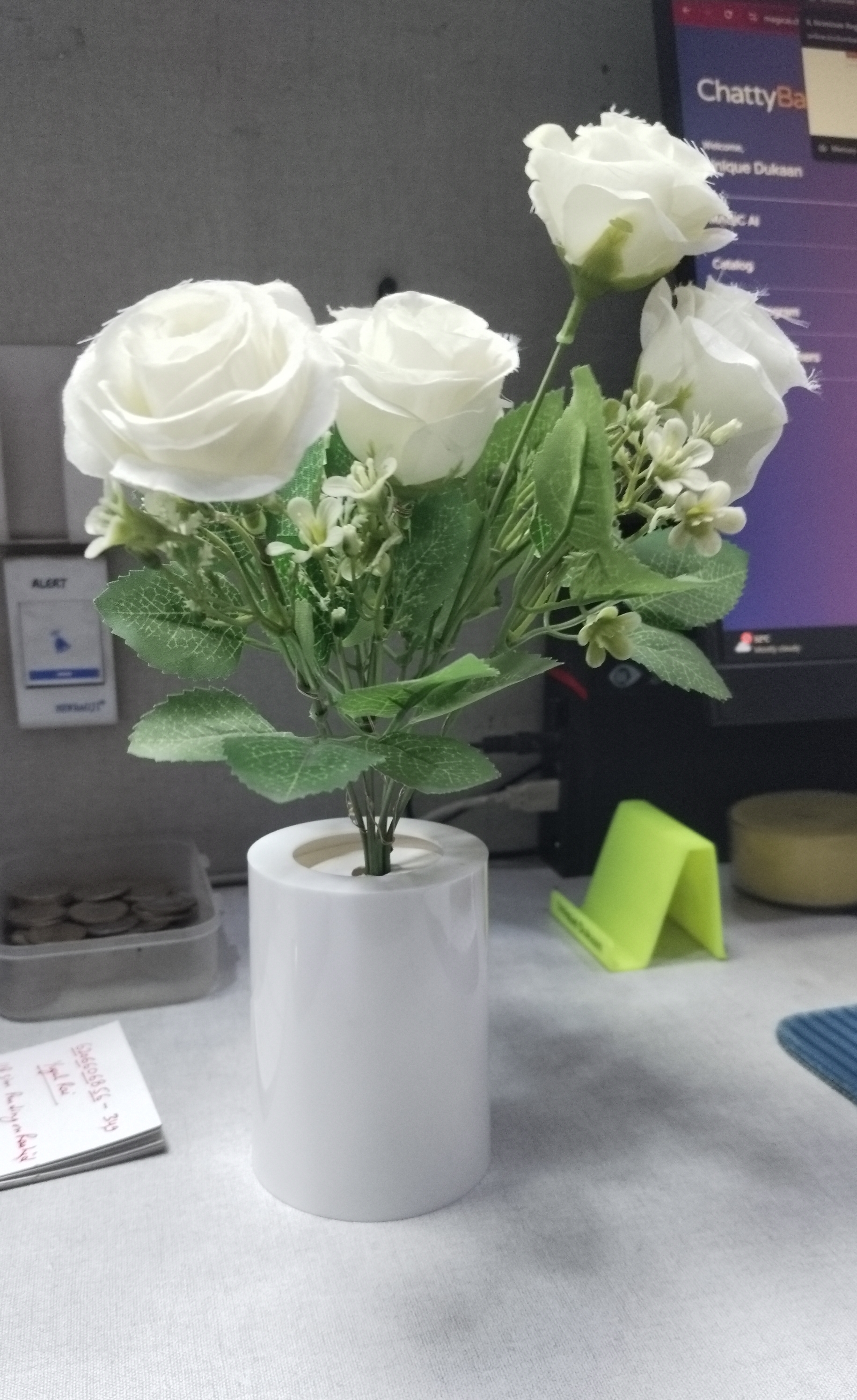 White Rose Artificial Bouquet view 2