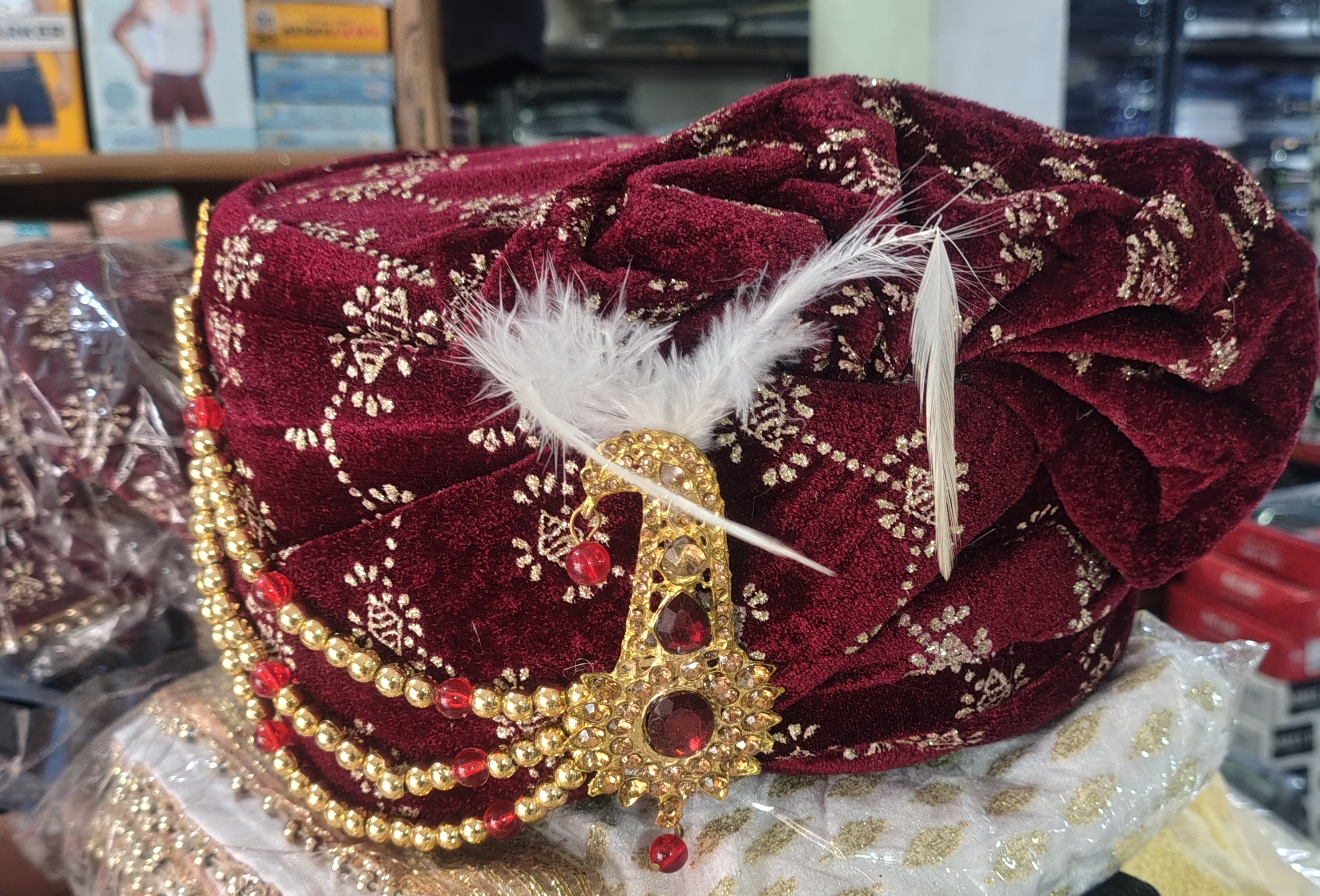 Maroon Turban view 2