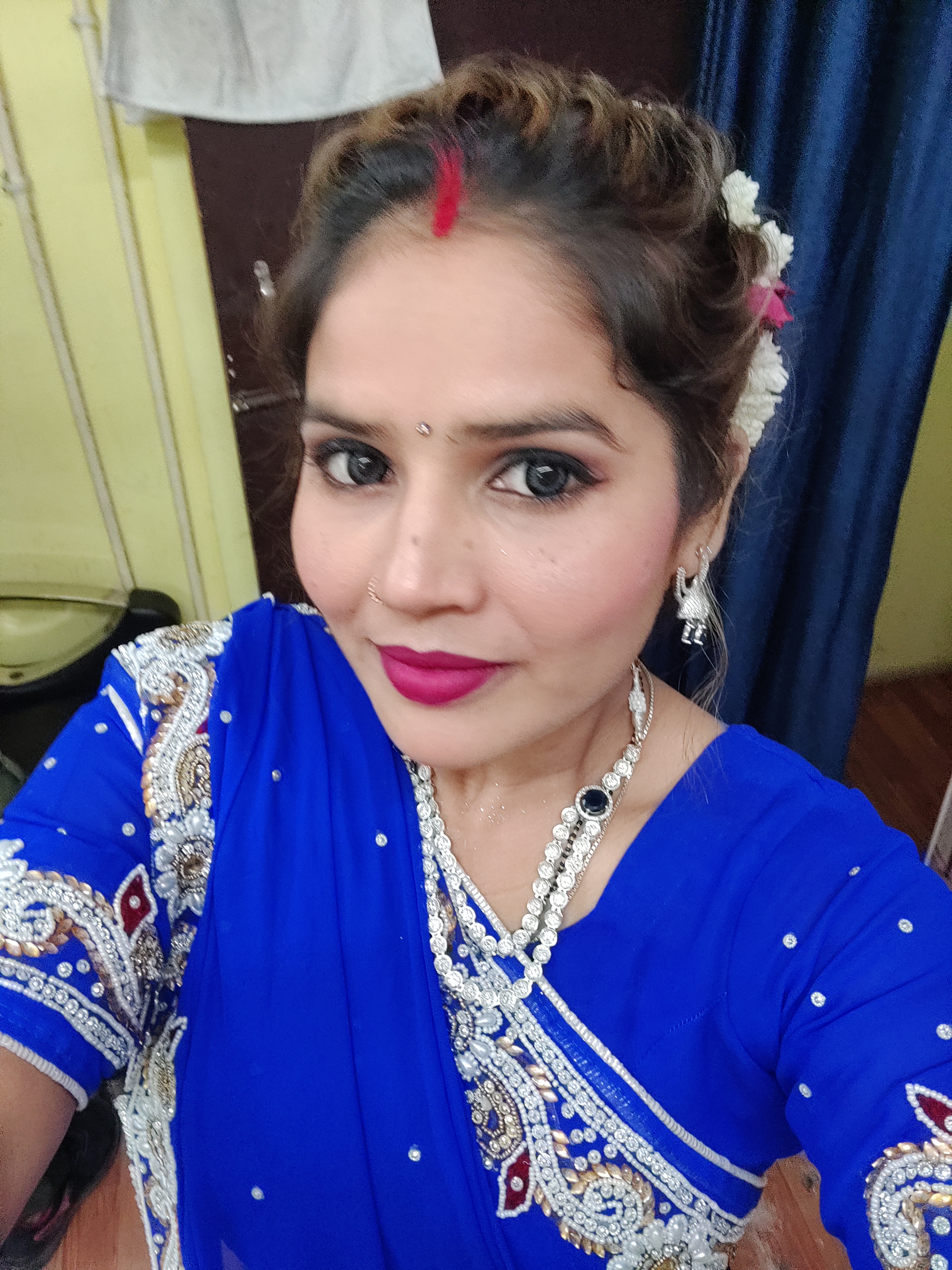 Traditional Blue Saree view 2