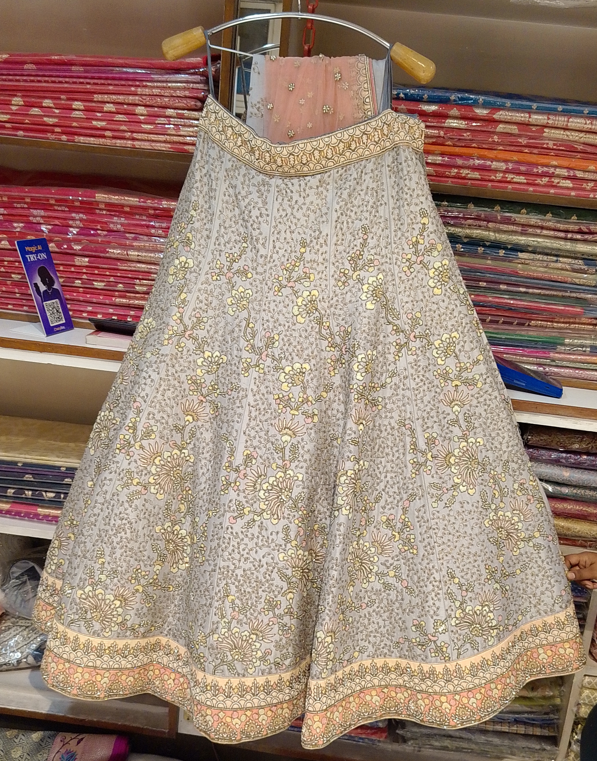 Embroidered Floral Lehenga view 2
