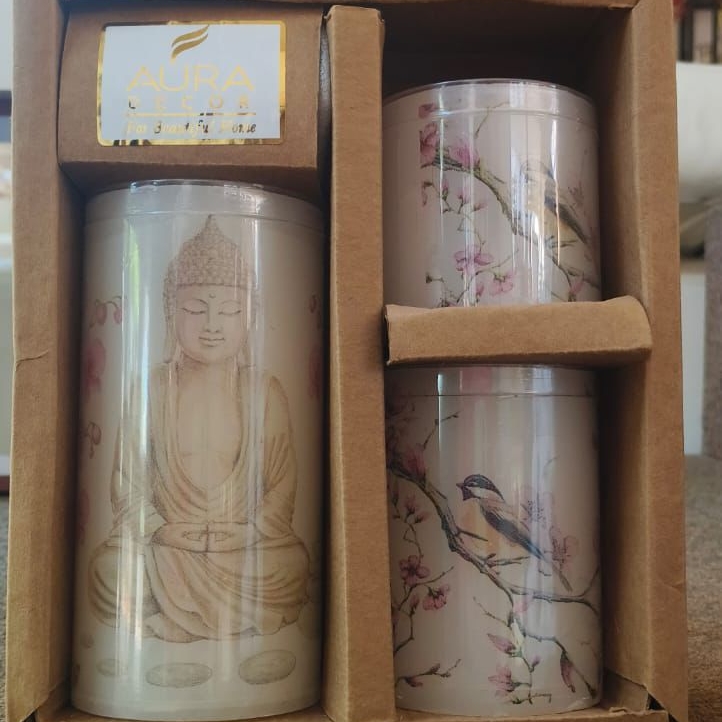 Aura Decor Buddha Pillar Candle view 2