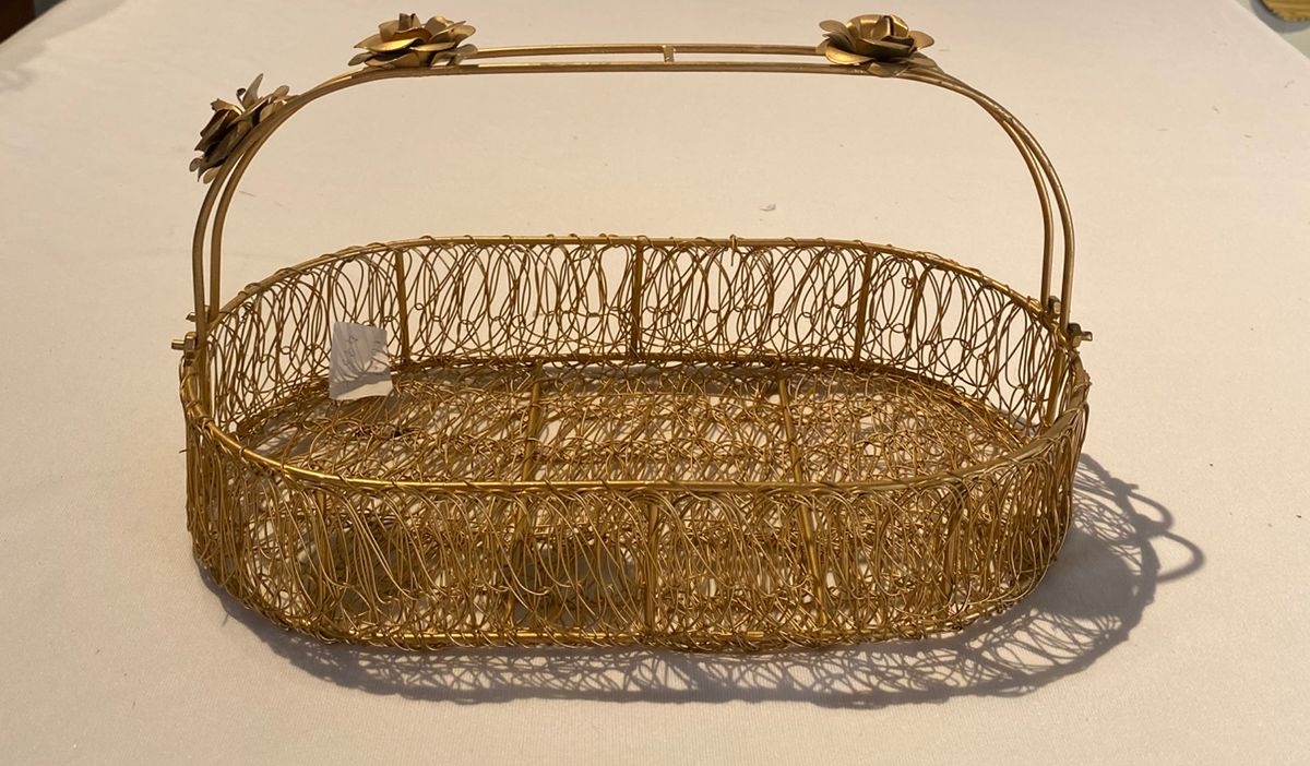 Elegant Gold Wire Basket view 2