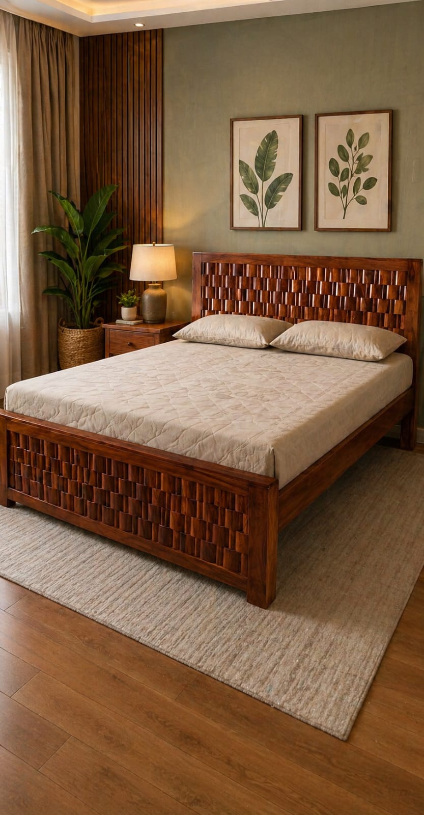 Woven Wooden Bed view 2