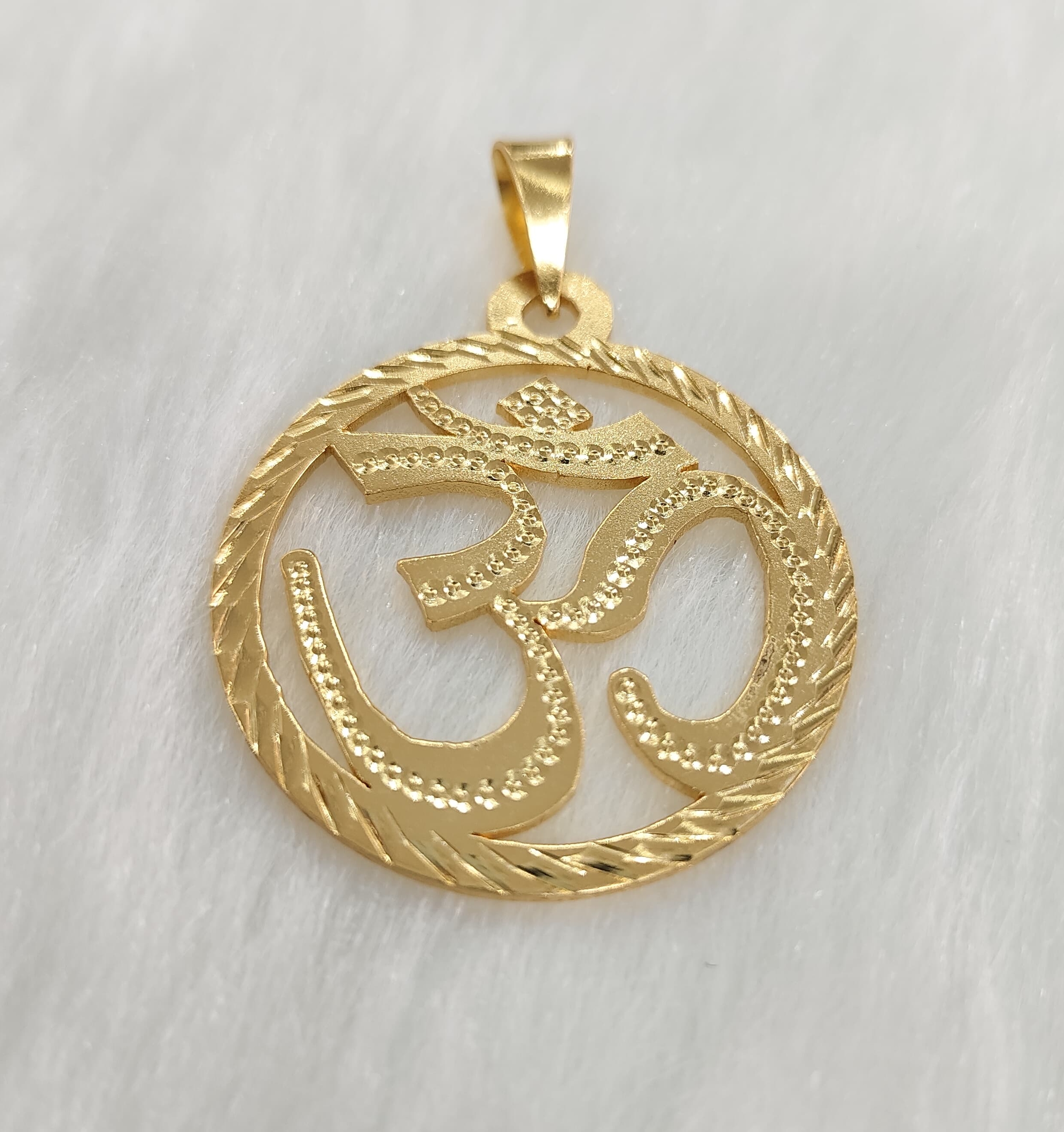 Gold Plated Golden Om Pendant view 2