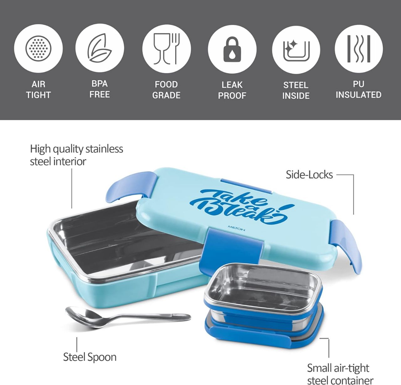 Milton Snap Lock Tiffin 800 ML view 3