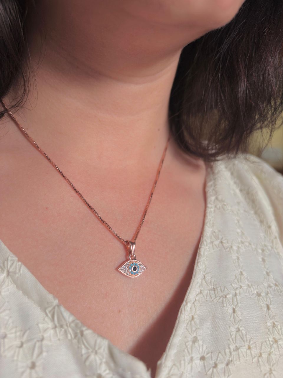 Evil Eye Pendant Chain  Necklace view 3