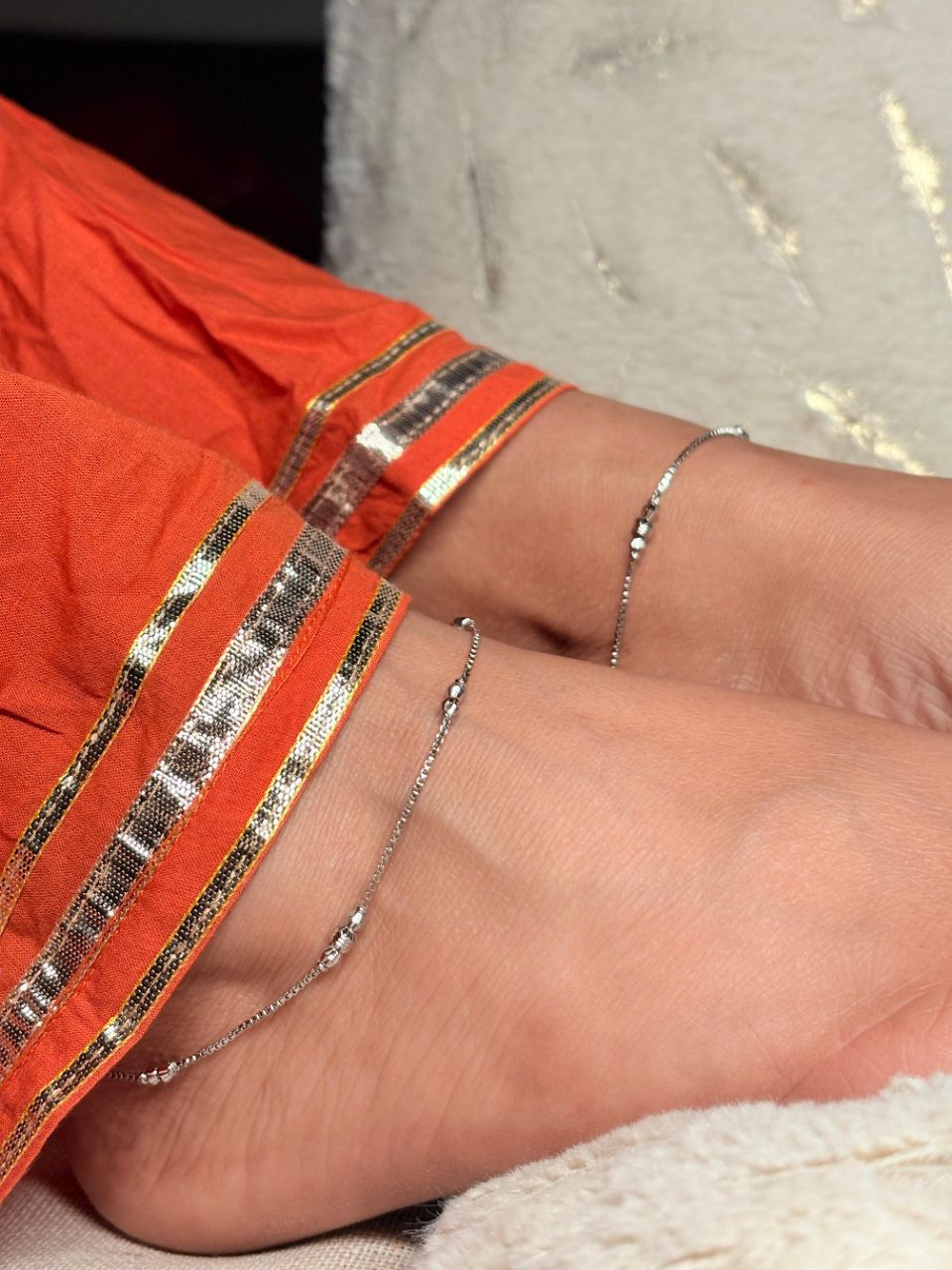 Silver Anklet view 2
