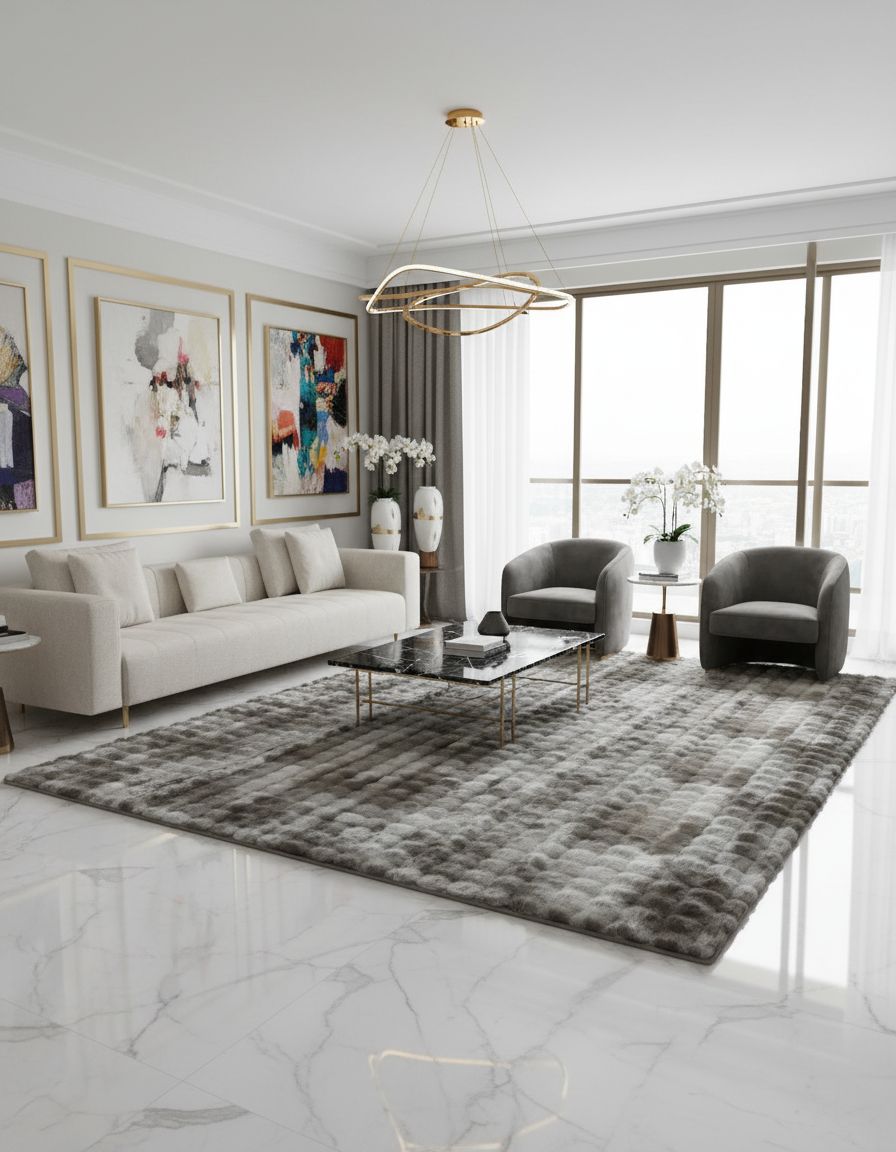 Rabbit Fur Carpet, size 5* 7 feet view 2