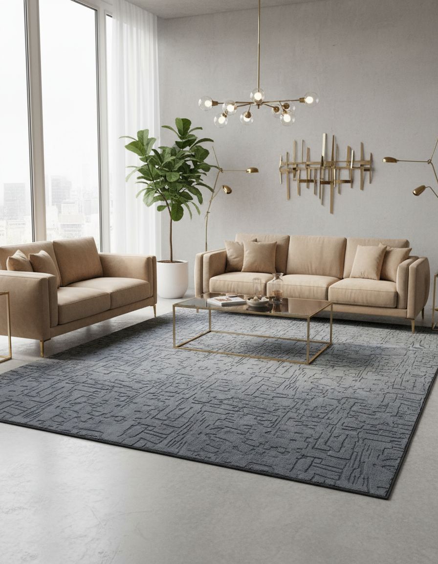Rabbit Fur Embossing Carpet, size 6* 9 feet view 2