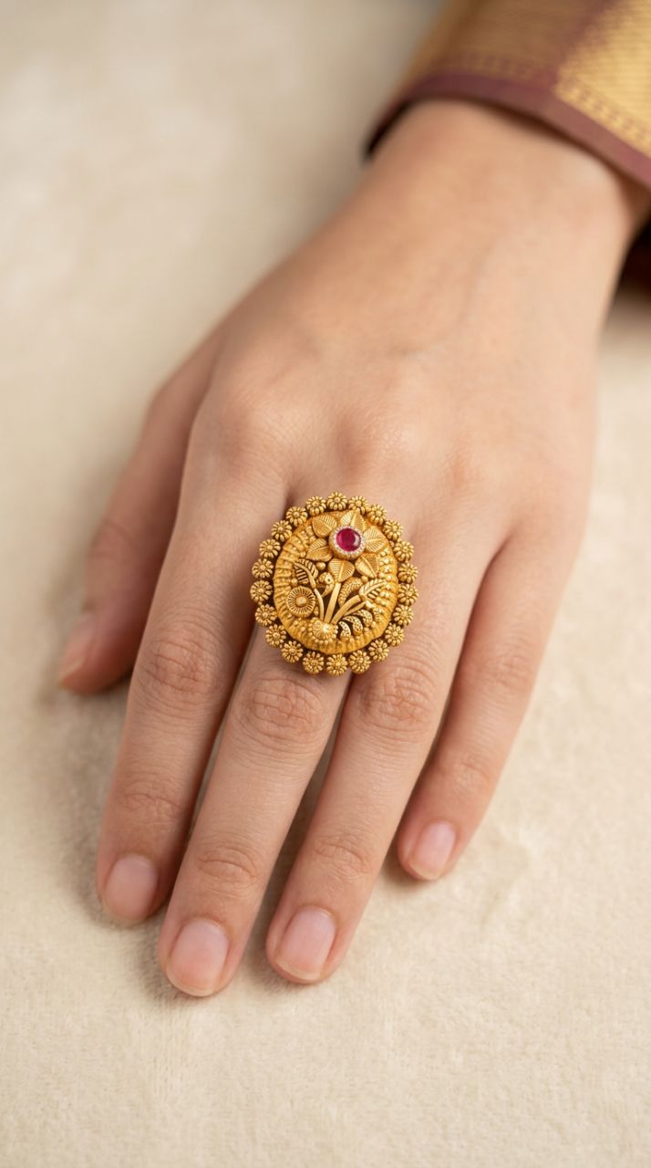 Golden Floral Ring