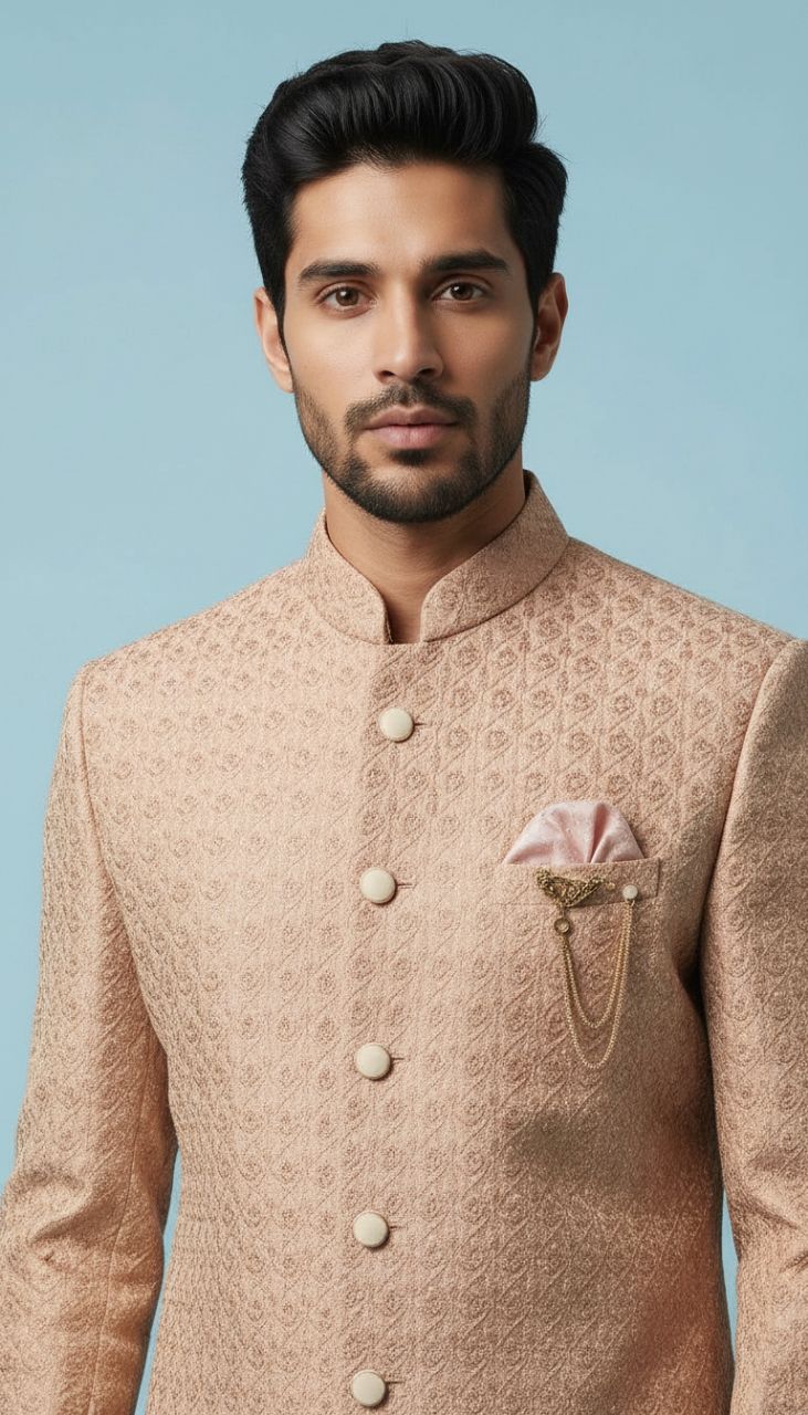 Embroidered Sherwani by Bodystyle. view 2