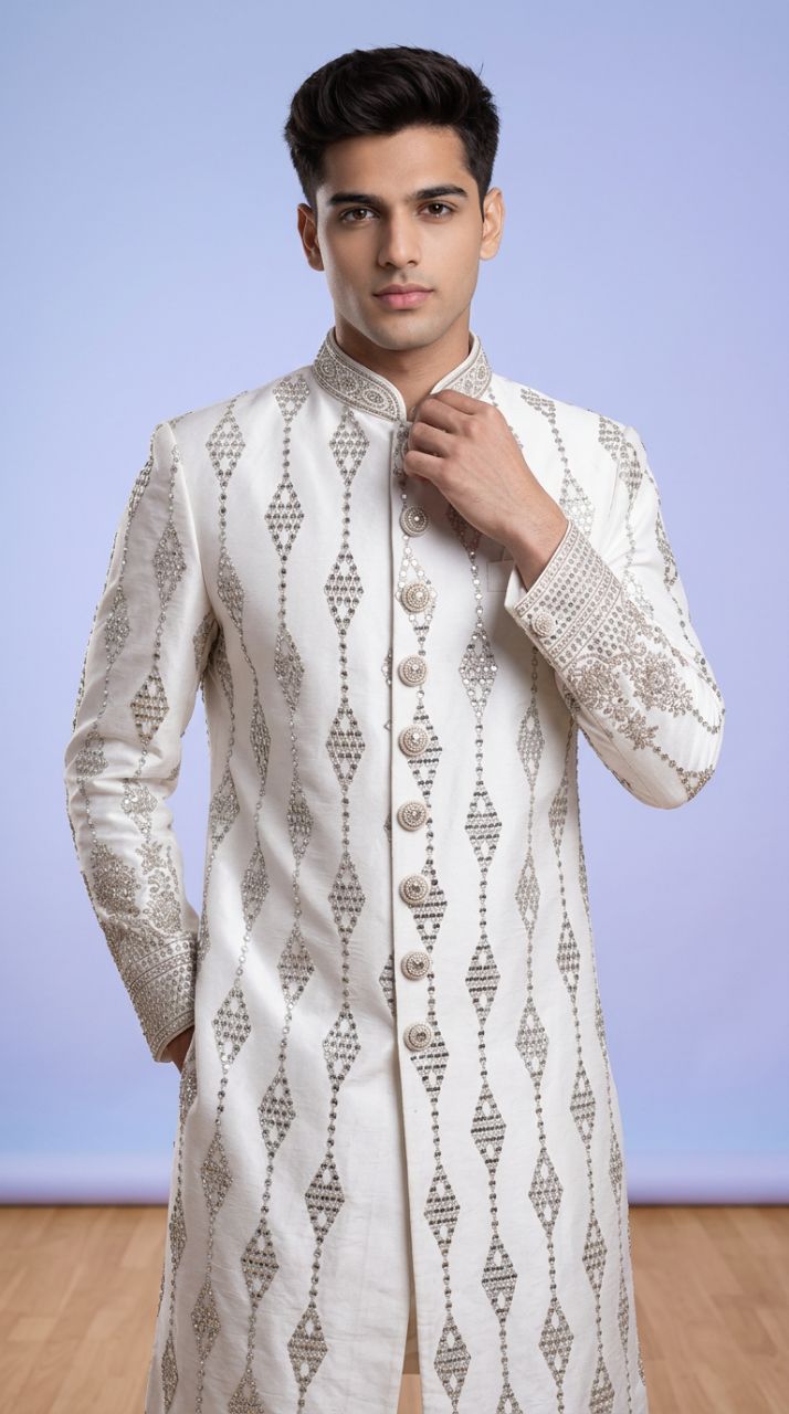 Embroidered Sherwani. view 2