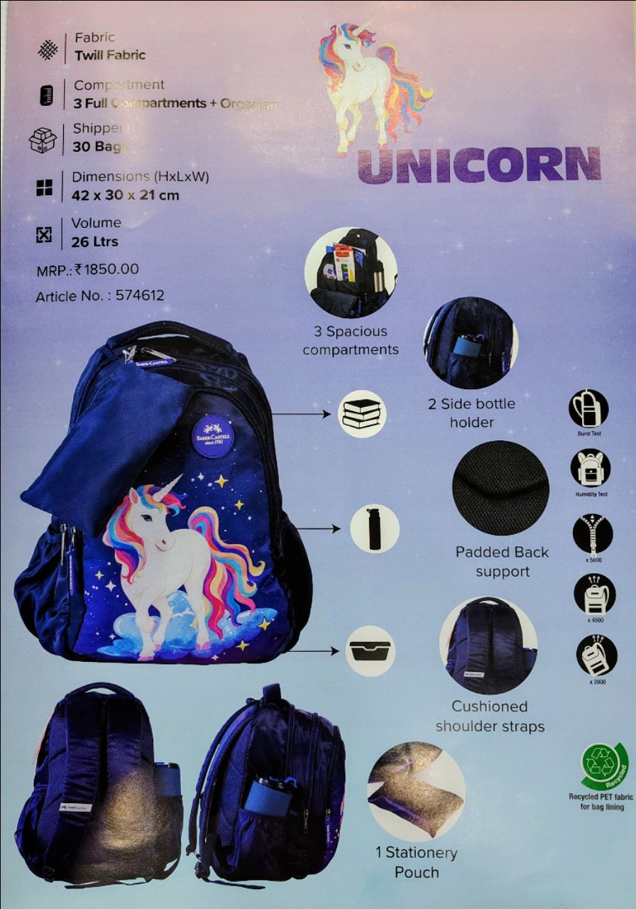 Faber-Castell School Bag Unicorn Purple view 3