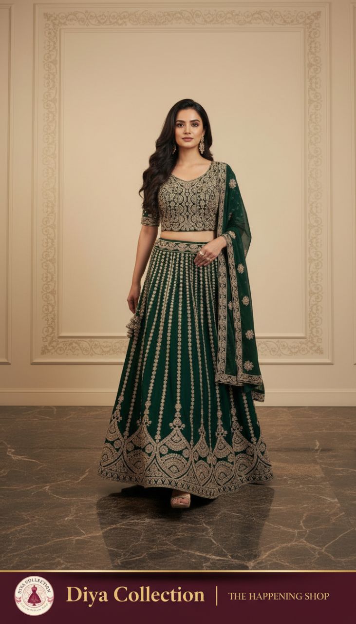 Embroidered Lehenga Set by Diya Collection view 2