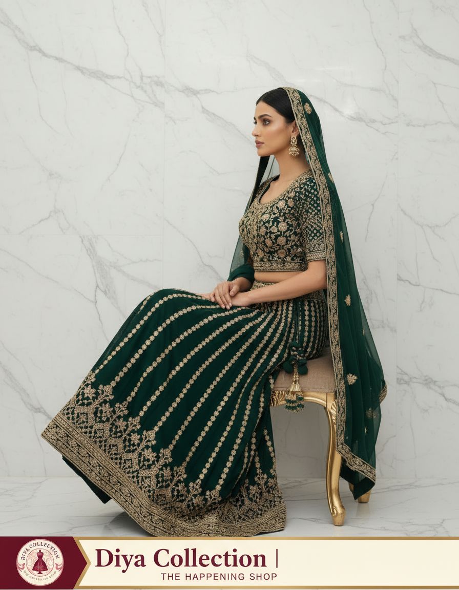 Embroidered Lehenga Set by Diya Collection view 8