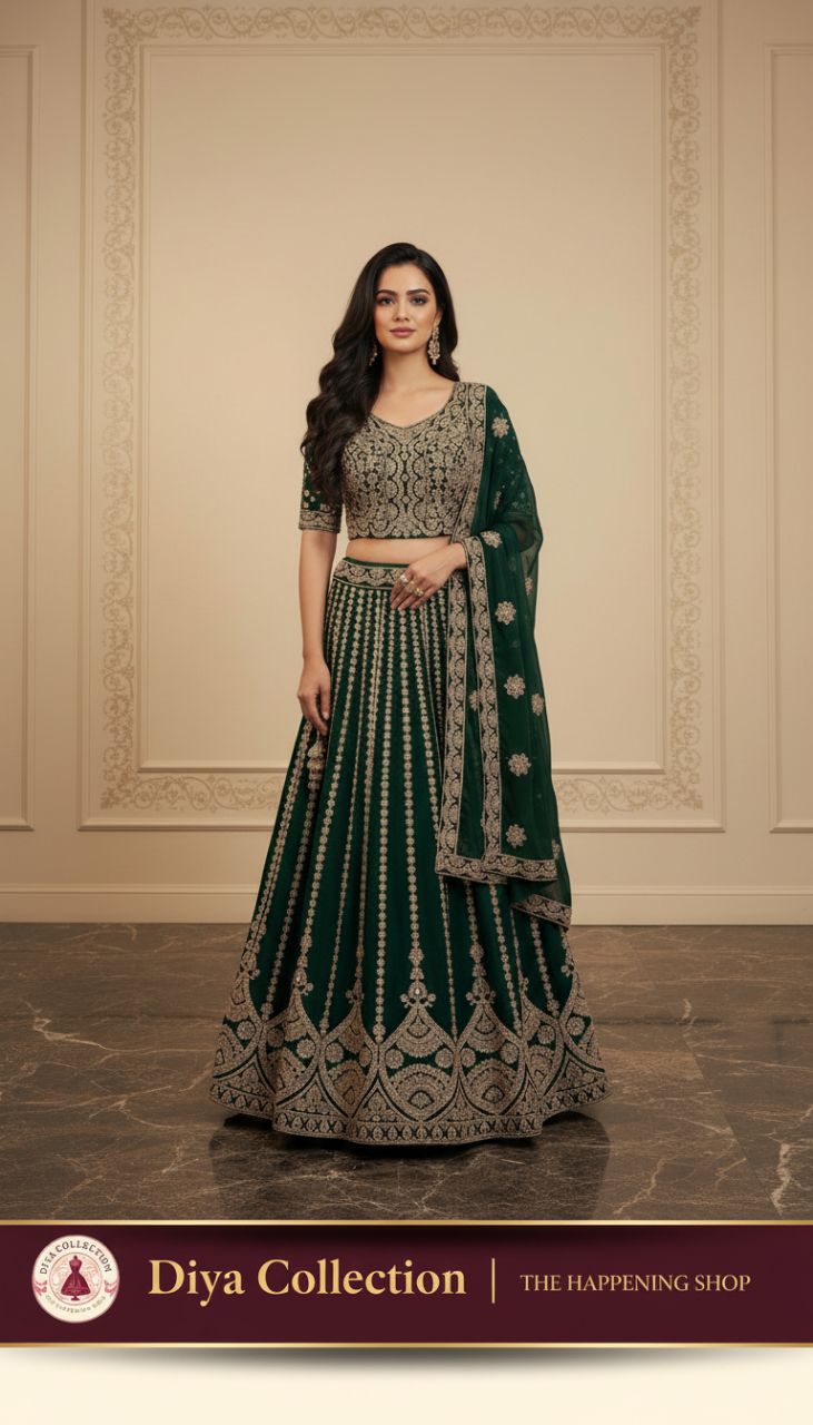 Embroidered Lehenga Set by Diya Collection view 3