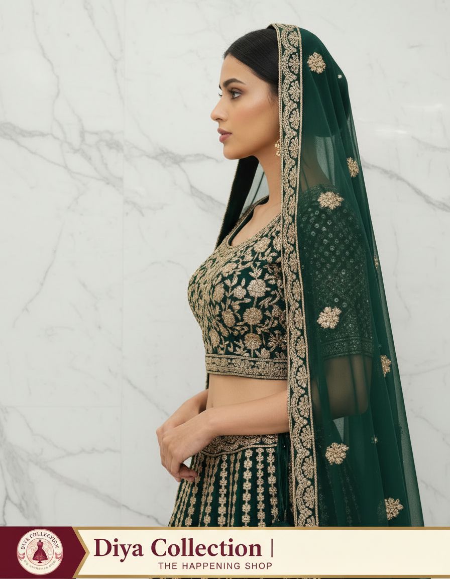 Embroidered Lehenga Set by Diya Collection view 6