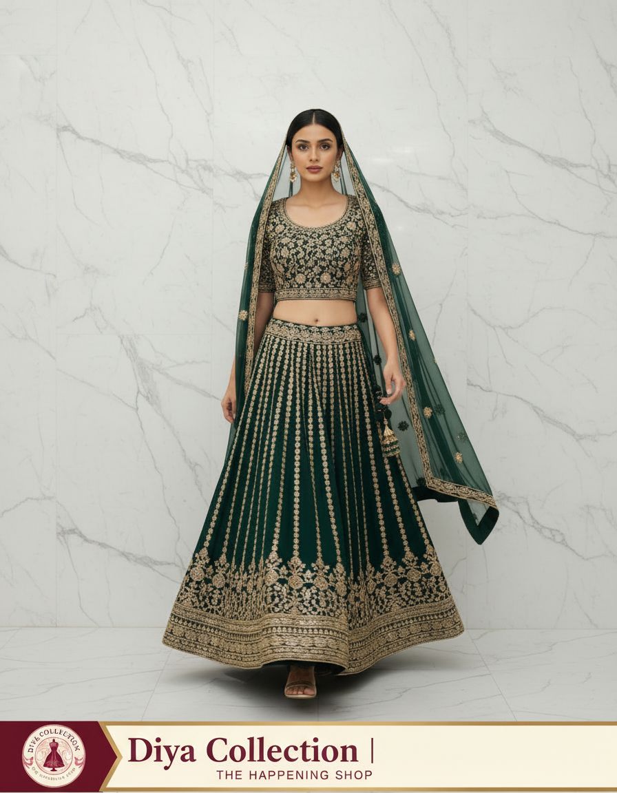 Embroidered Lehenga Set by Diya Collection view 9