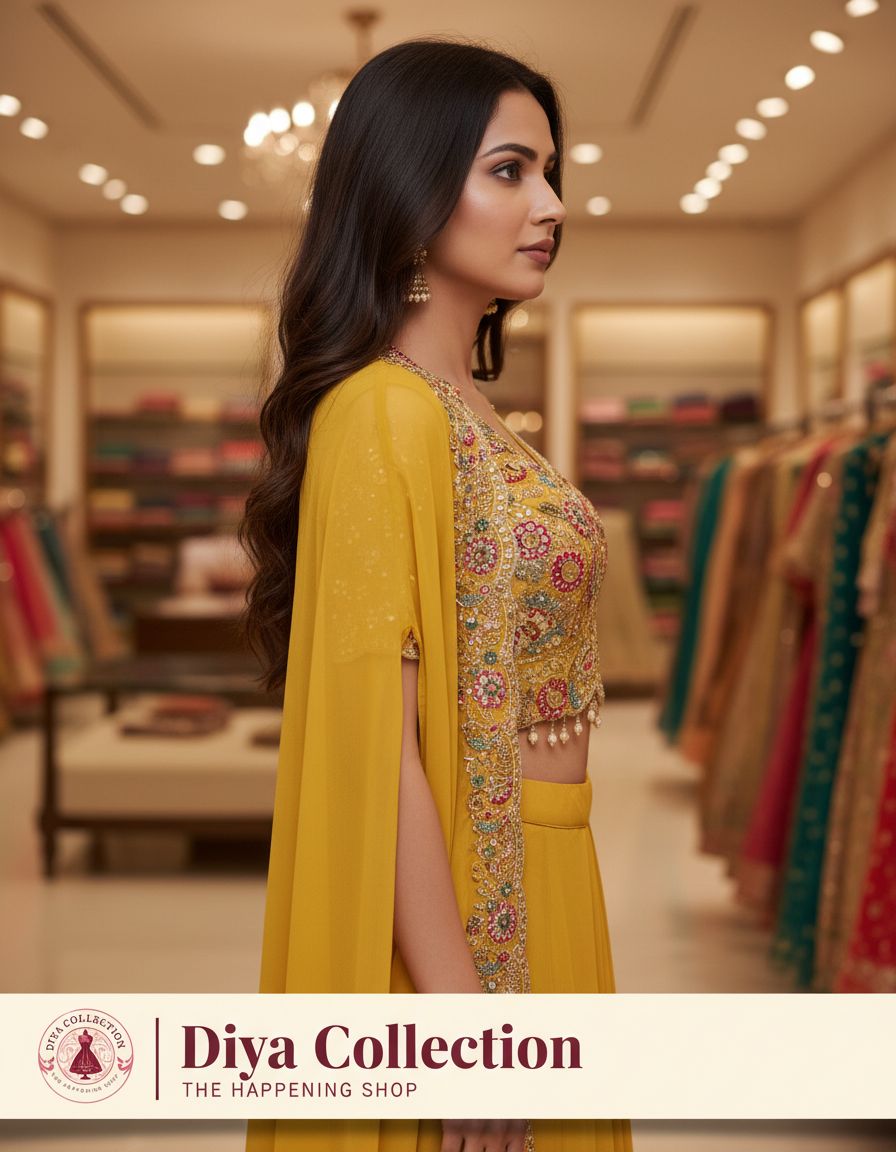 Embellished Yellow Ethnic Outfit - Diya Collection view 2
