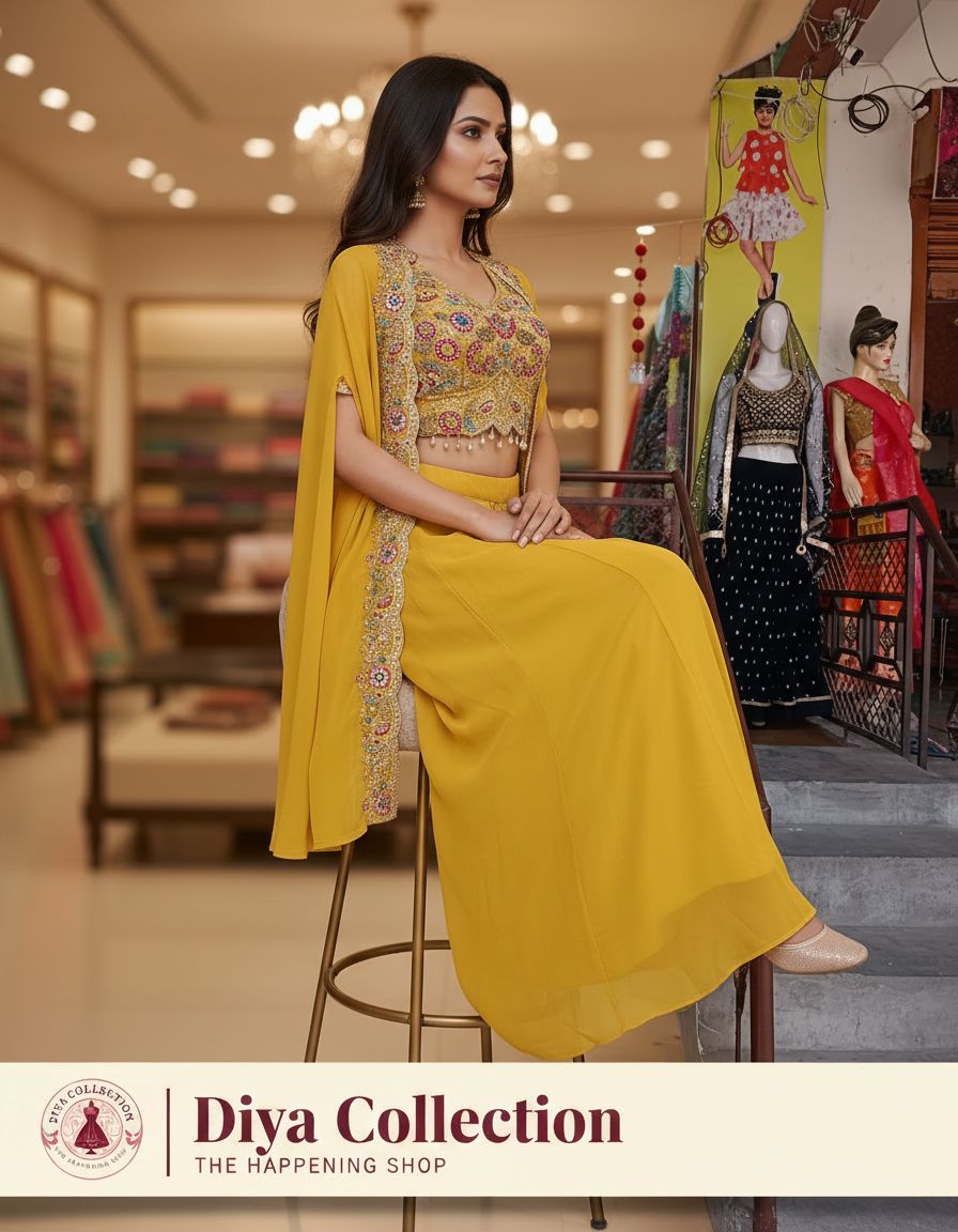 Embellished Yellow Ethnic Outfit - Diya Collection view 4