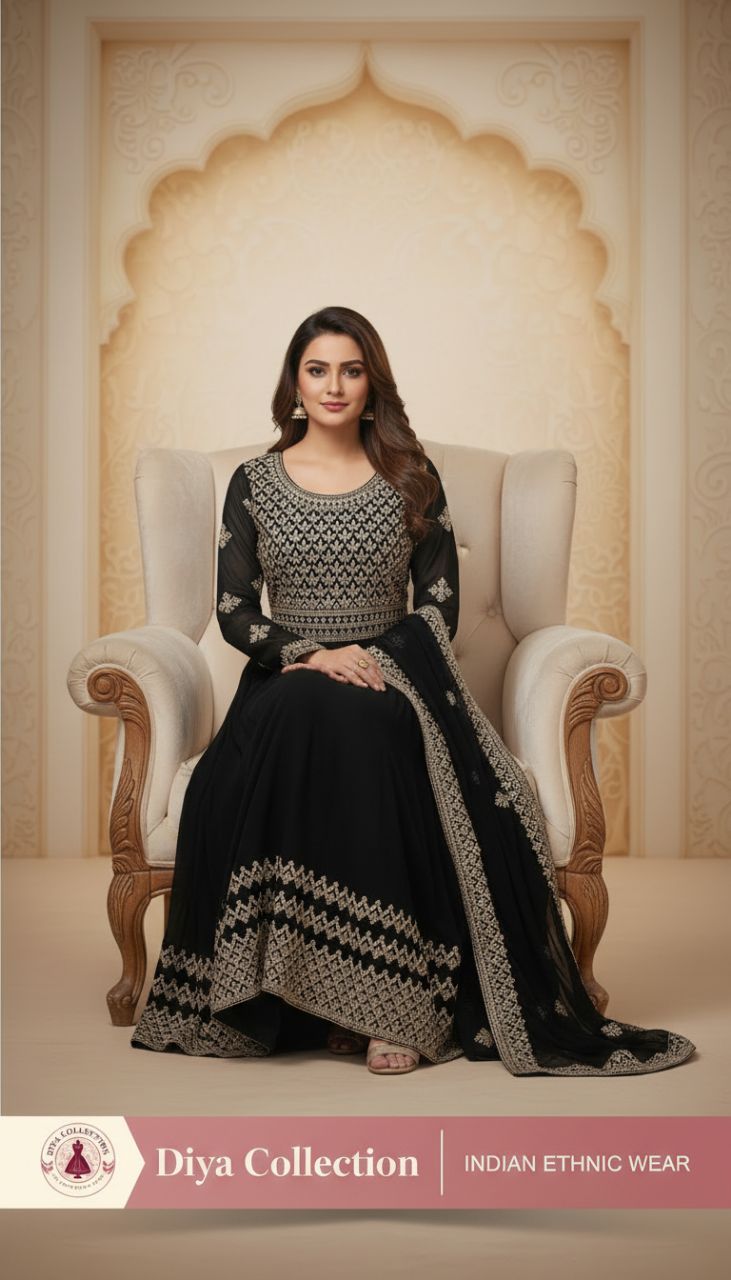 Diya Collection Black Ethnic Dress Gown