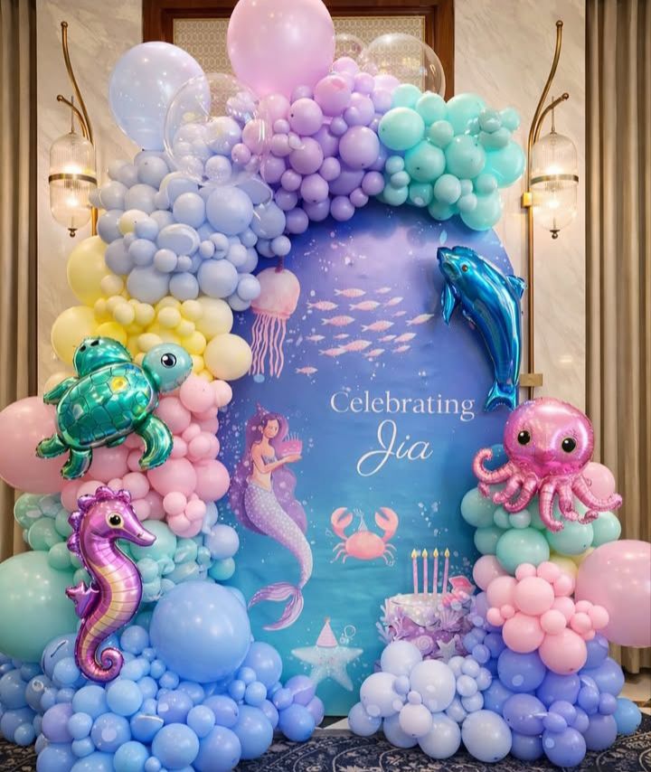 Mermaid Themed Balloon Arch