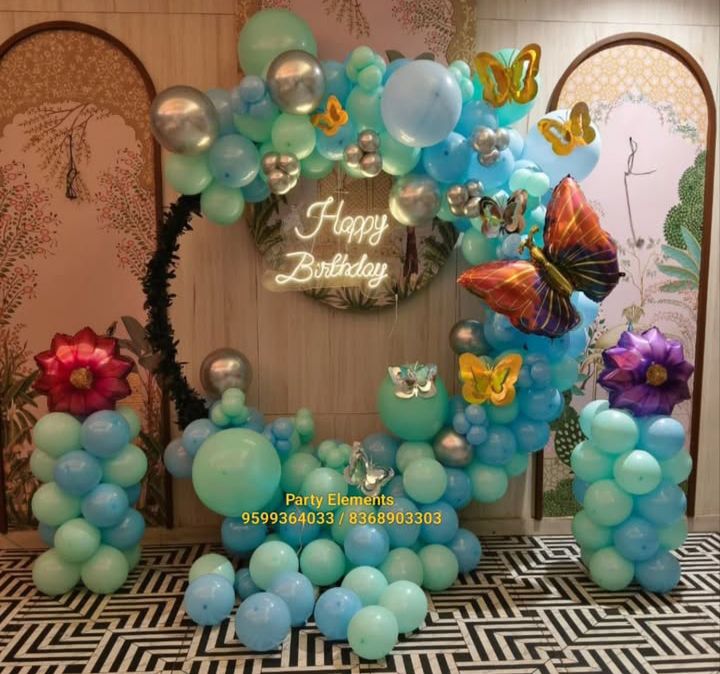 Butterfly Birthday Balloon Decoration Arch