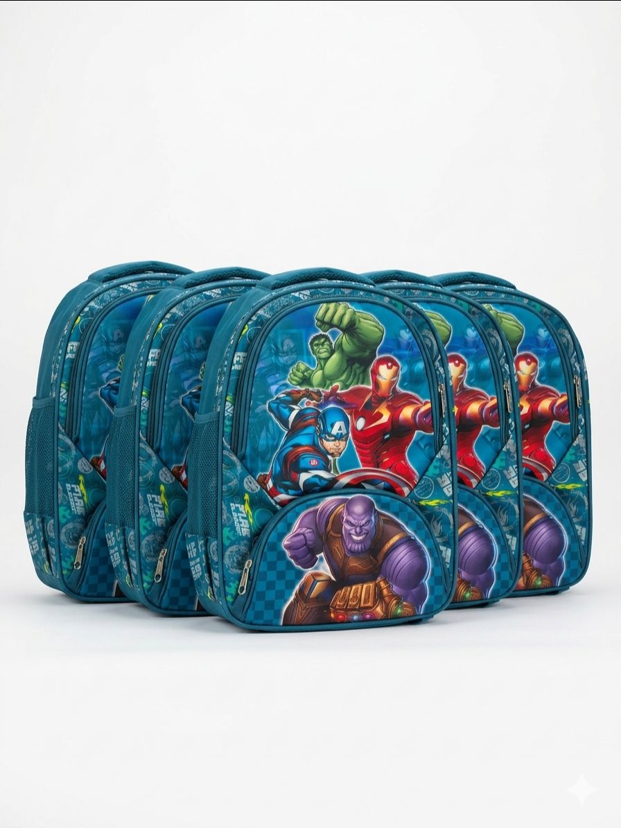 Avengers Kids School Bag Boy Teal view 2
