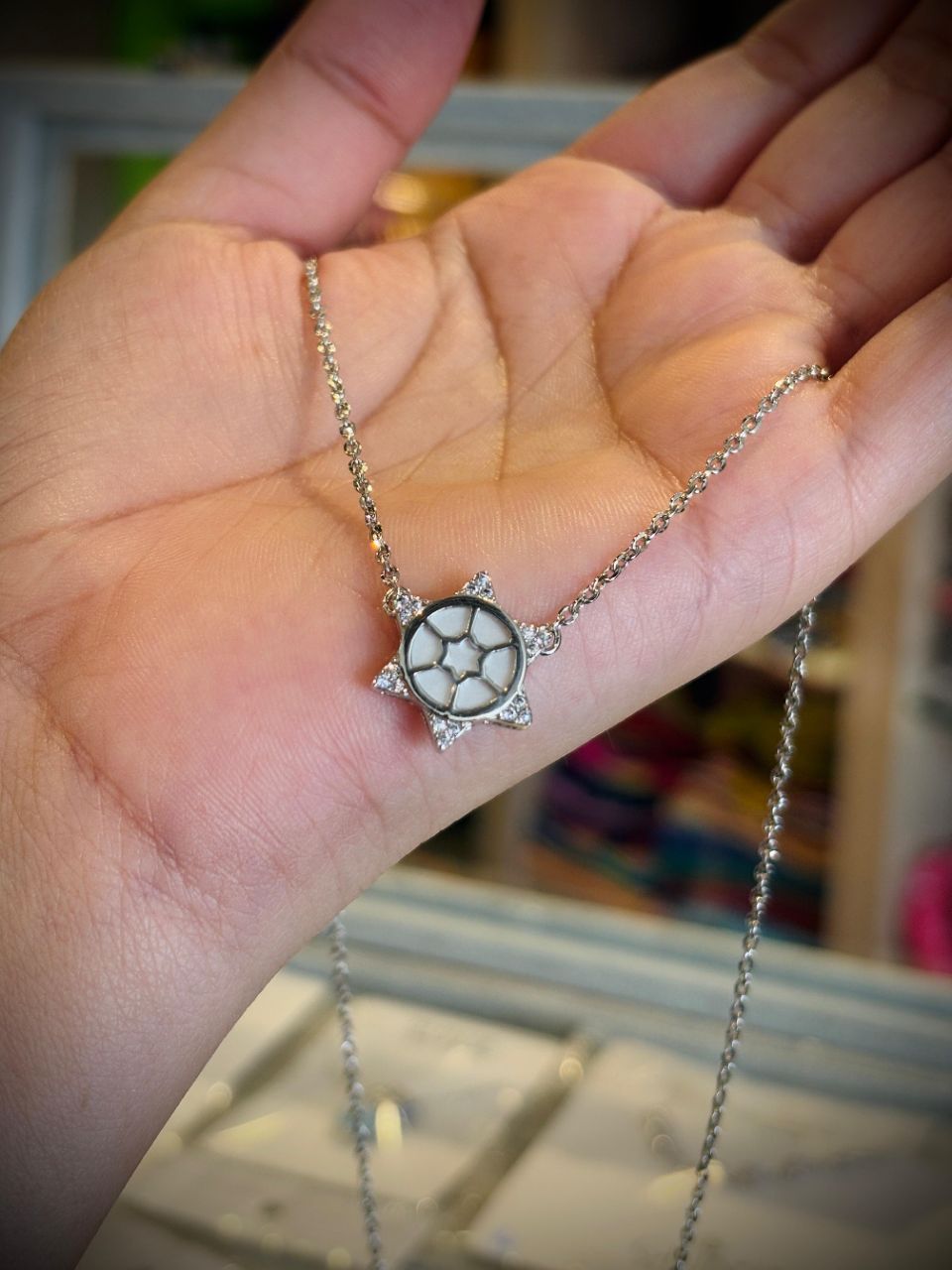 Traditional Star 925 Silver Pendant Chain Necklace view 2