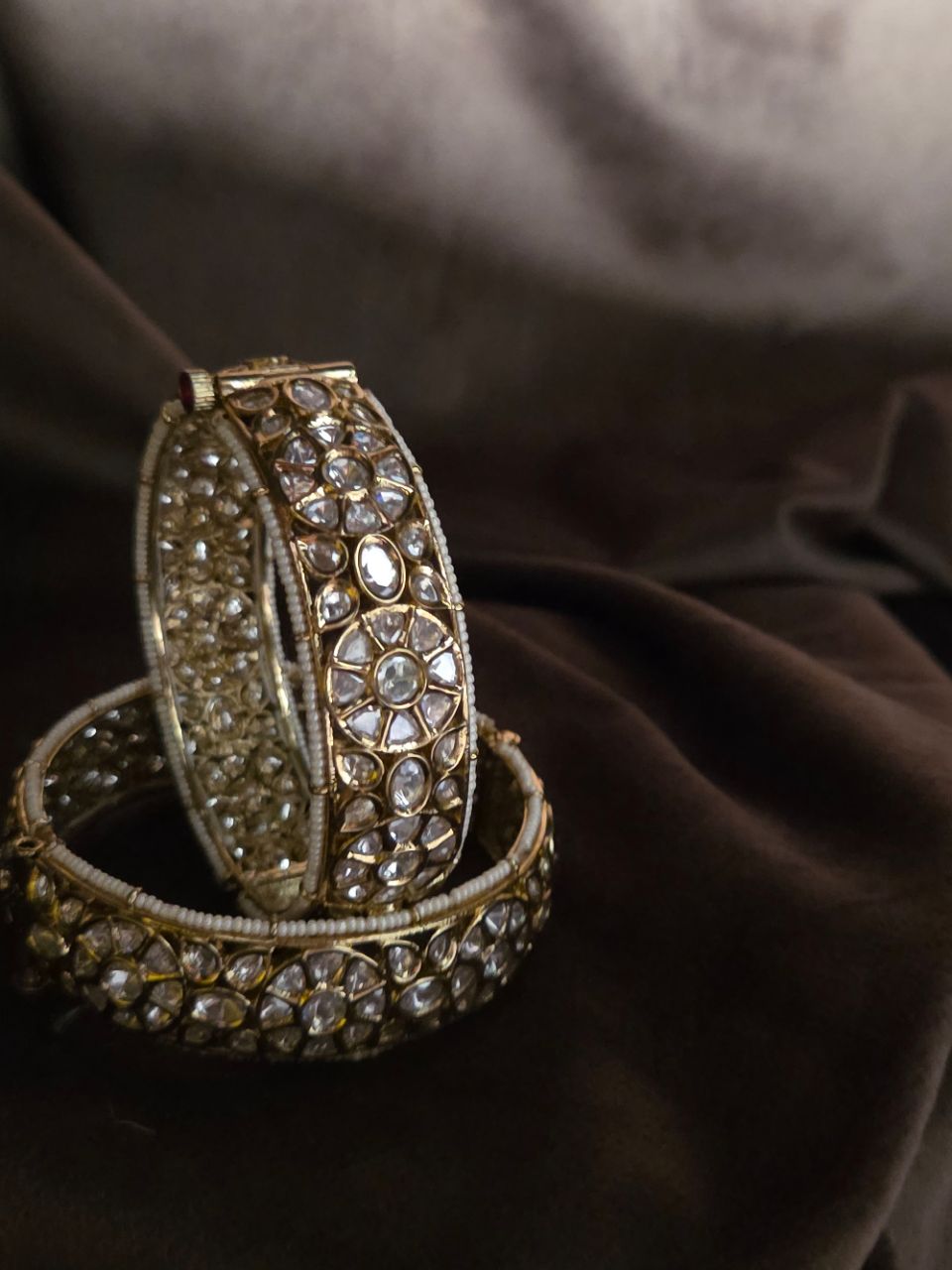 Kundan Gold Plated Bangles view 3
