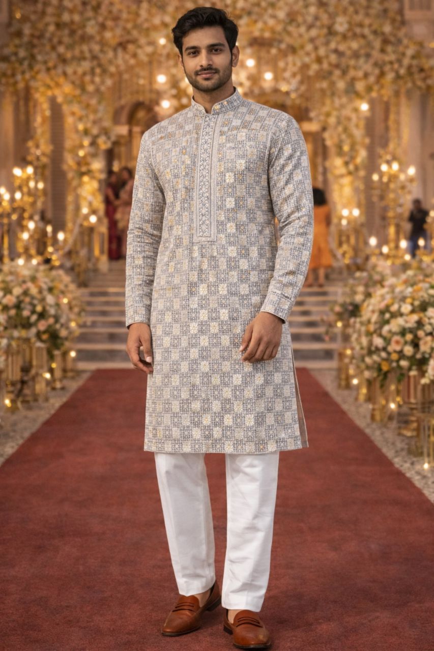 Sequin Kurta With White by Carry N Fit