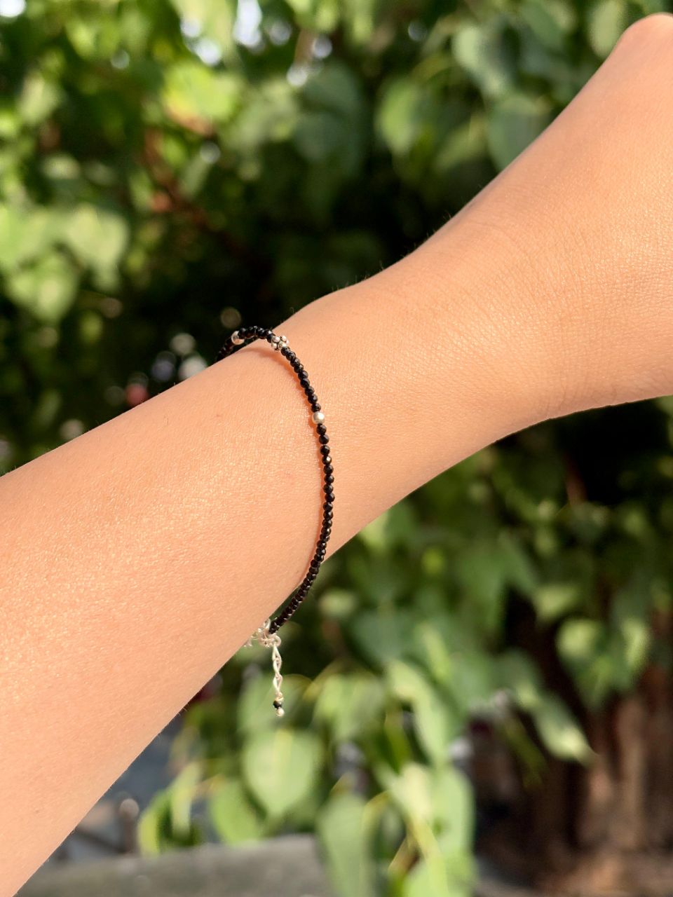 Black Tourmaline Diamond Cut Bracelet view 2
