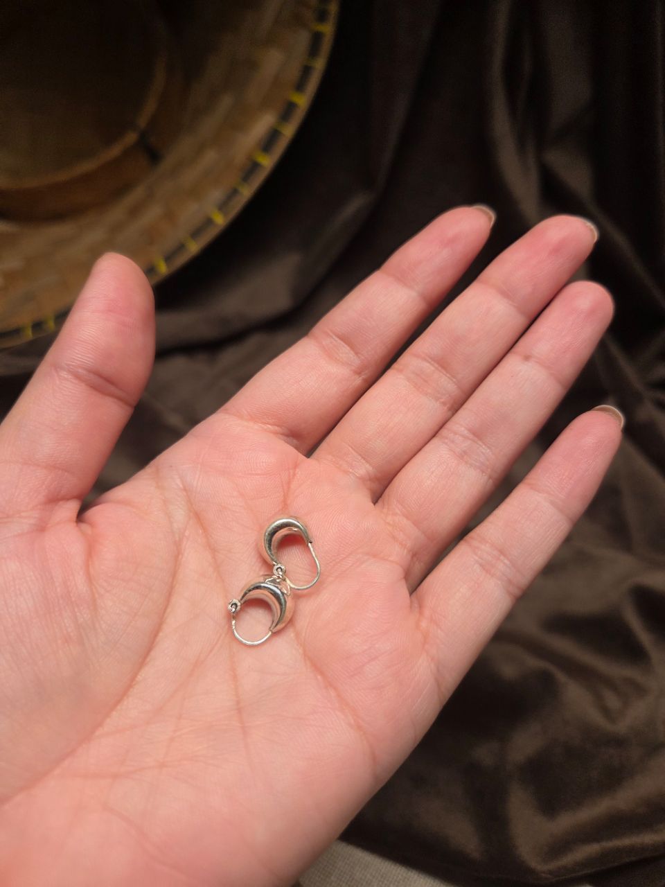 925 Small Silver Hoop Earrings view 2