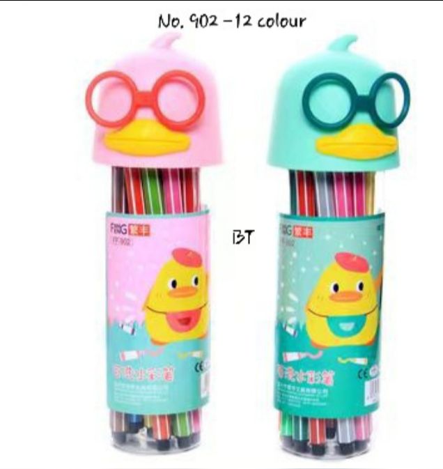 Duck-Shaped Color Pens Set
