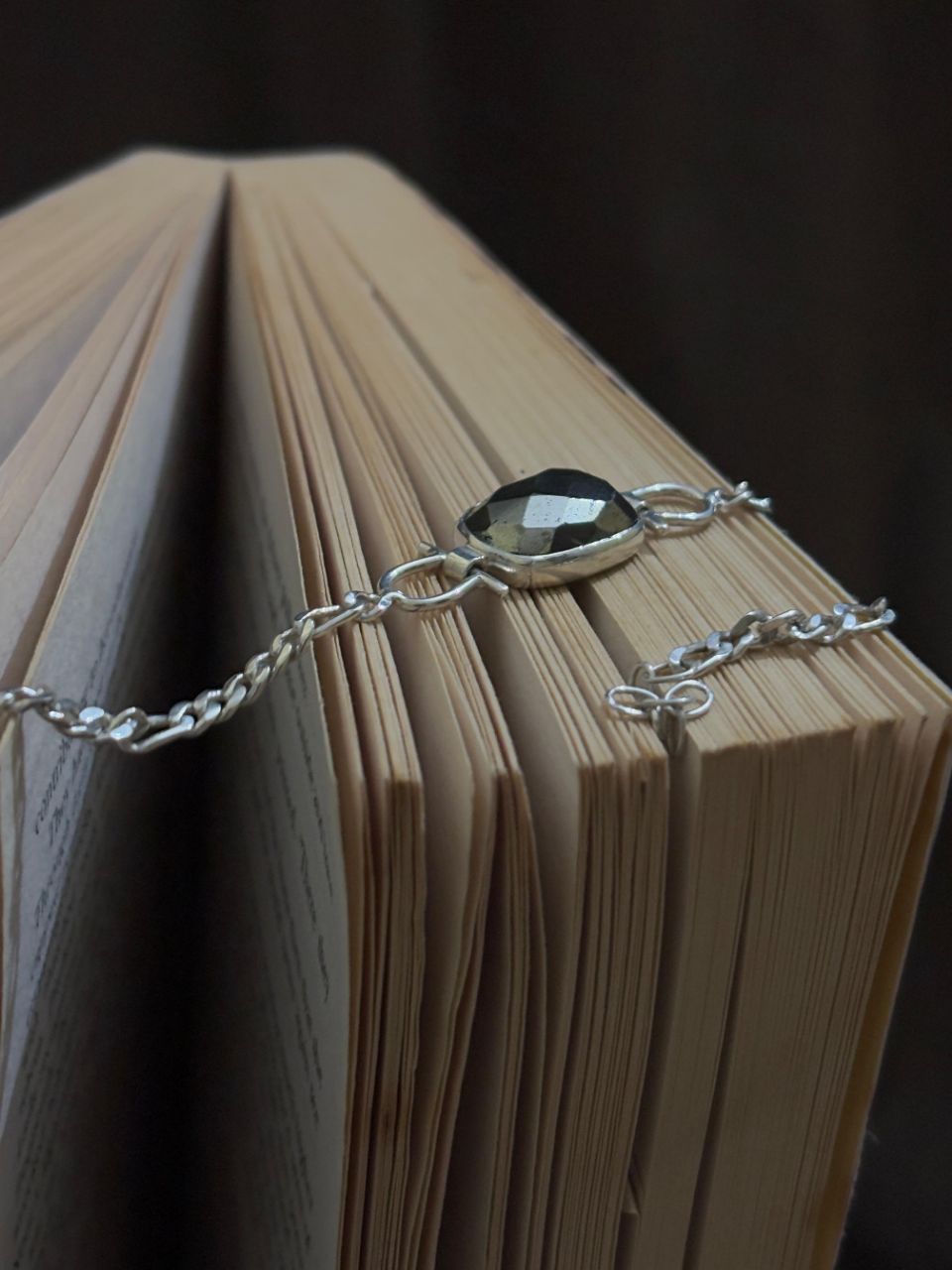 Pyrite Stone Chain Bracelet