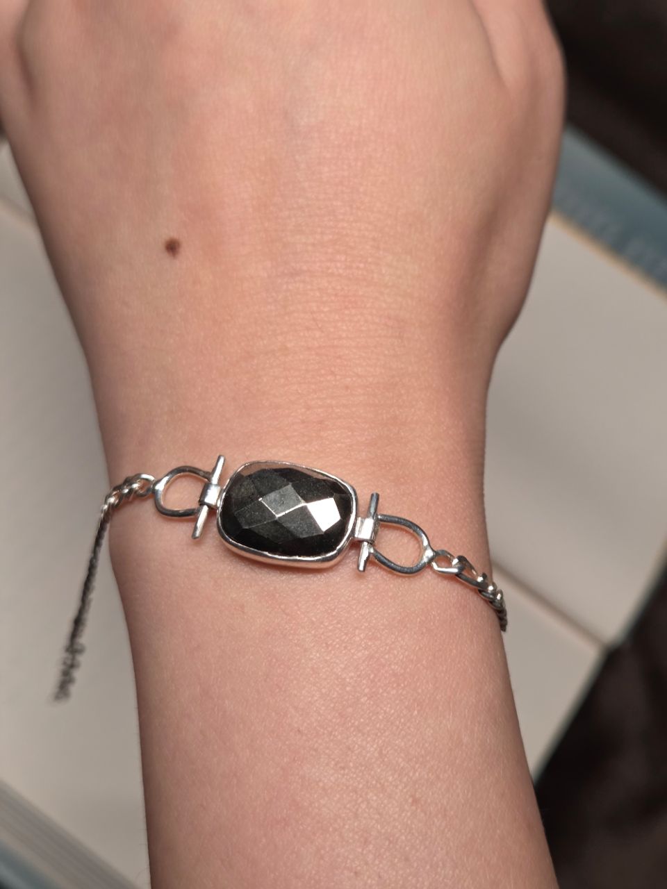 Pyrite Stone Chain Bracelet view 3