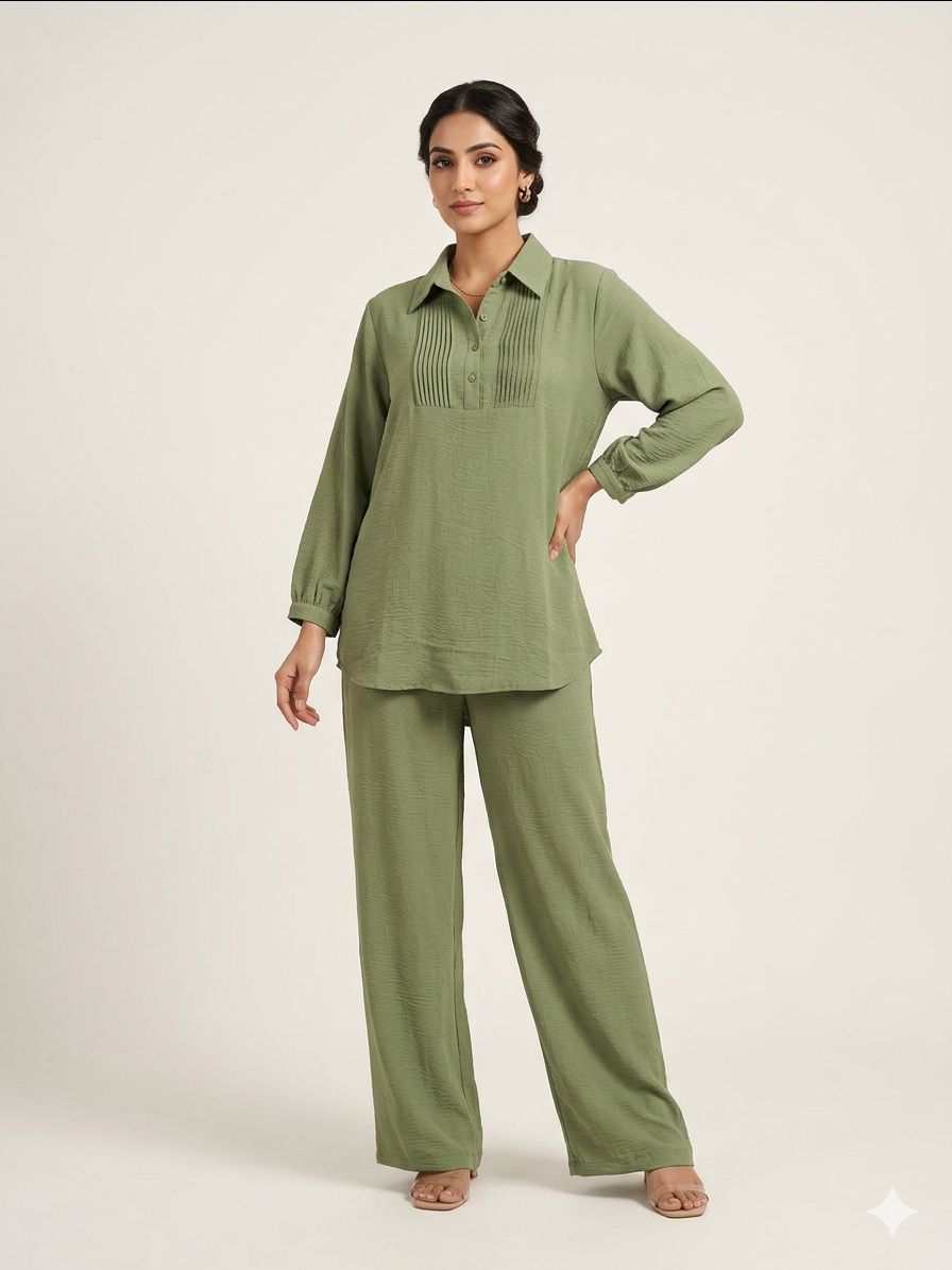 Poly Linen Co-ord Set