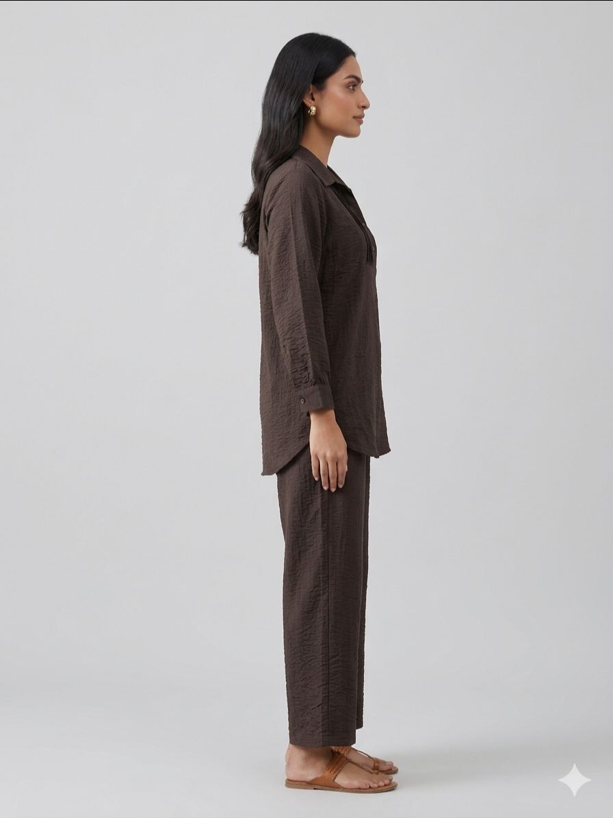 Pintuck Brown Co-ord Set view 2