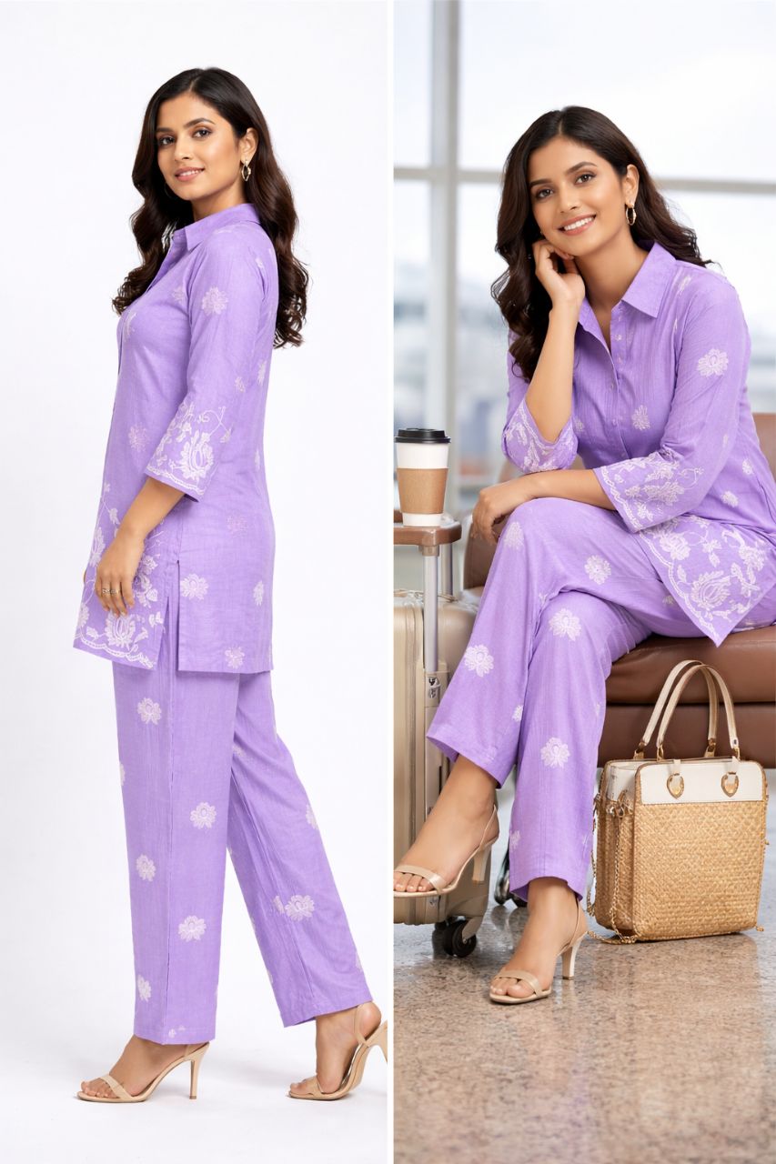 Embroidered Kurta Set view 4